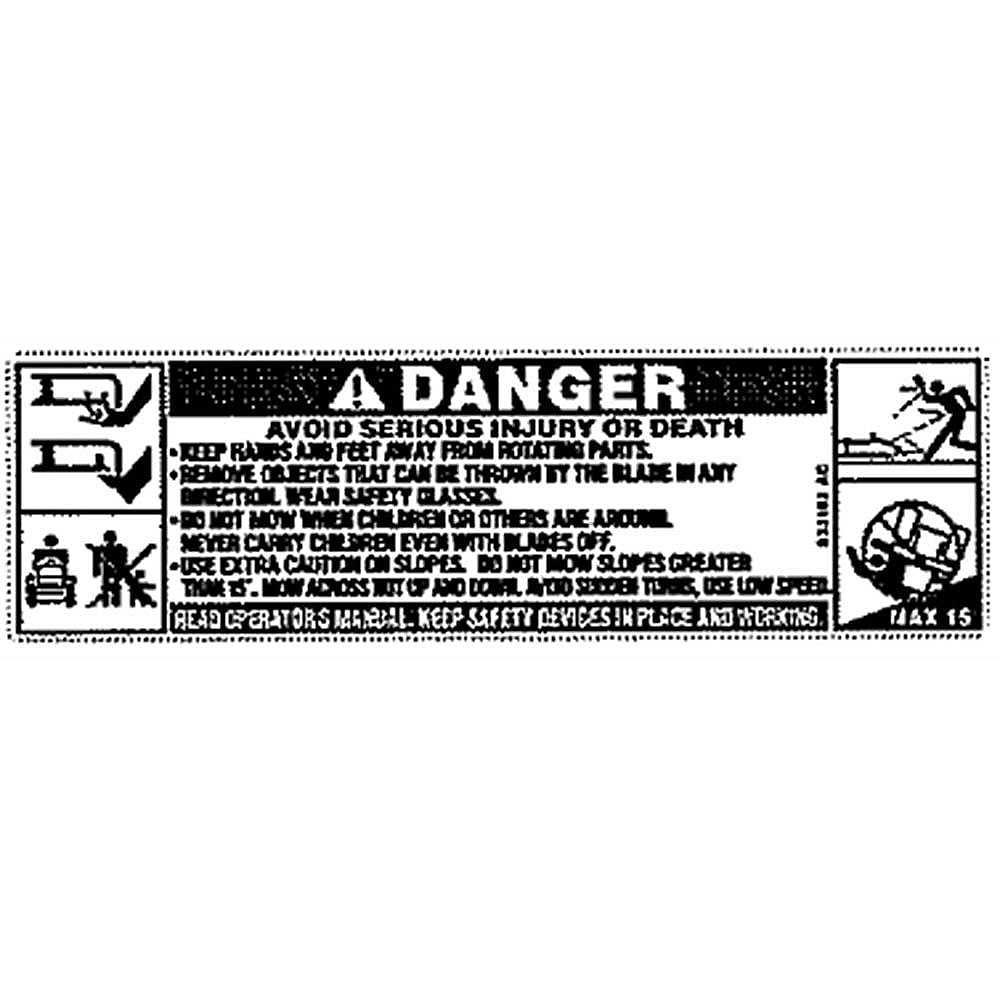 Craftsman Part #777S33183, Kmart Label Deck | 6.50 x 2.00 x 0.01