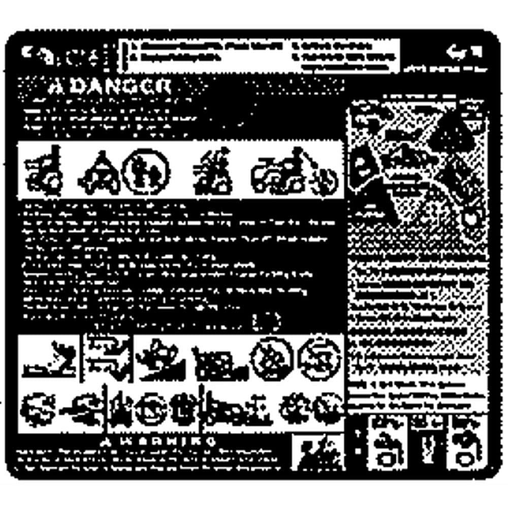 Craftsman Part #777S35328, Safety Label | 10.05 x 9.00 x 1.65