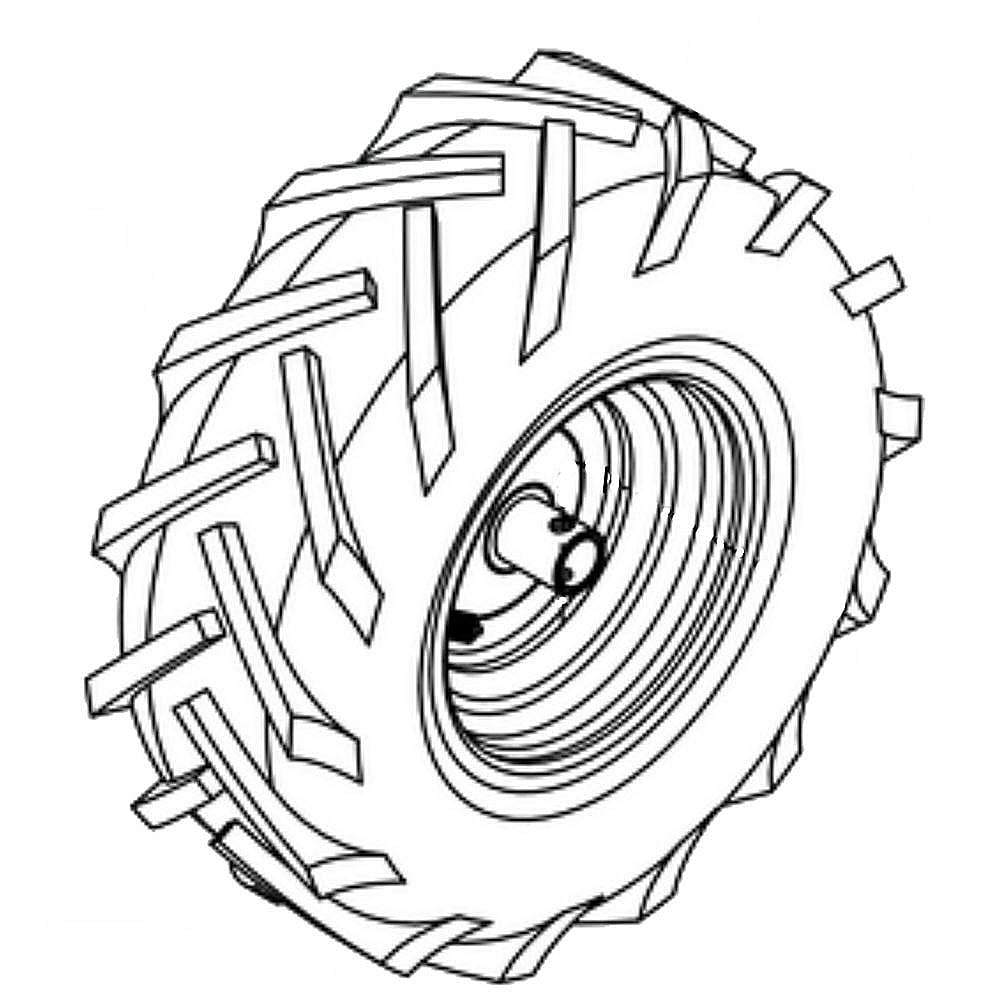 Part #934-04736, Lawn & Garden Equipment Rim Tire Assembly