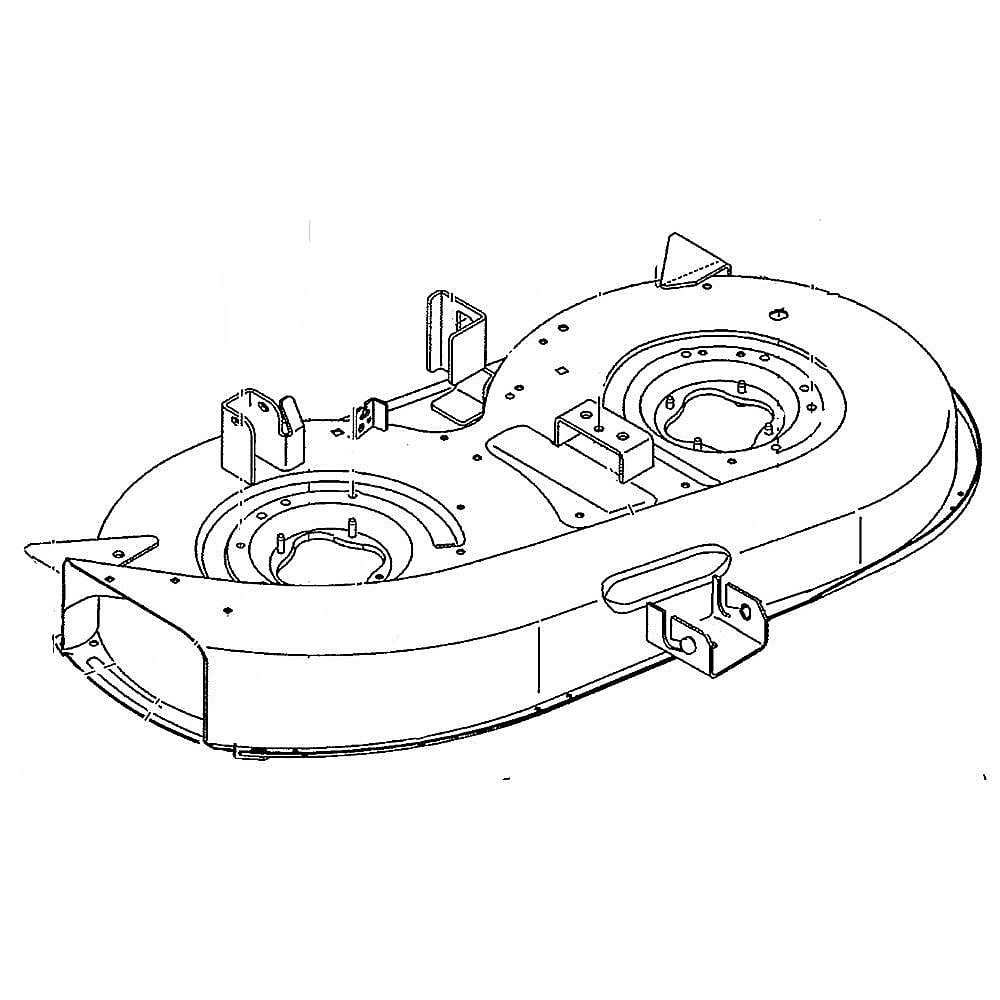 Part #983-04262-4021, Lawn Tractor 42-In Deck Assembly (Cub Cadet Yellow) / 46.00 x 31.50 x 10.25