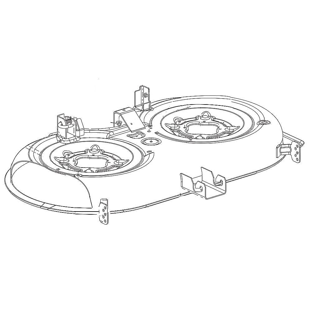 Part #983-04379A-4021, Lawn Tractor 42-In Deck Housing (Cub Cadet Yellow) / 46.50 x 31.00 x 10.00