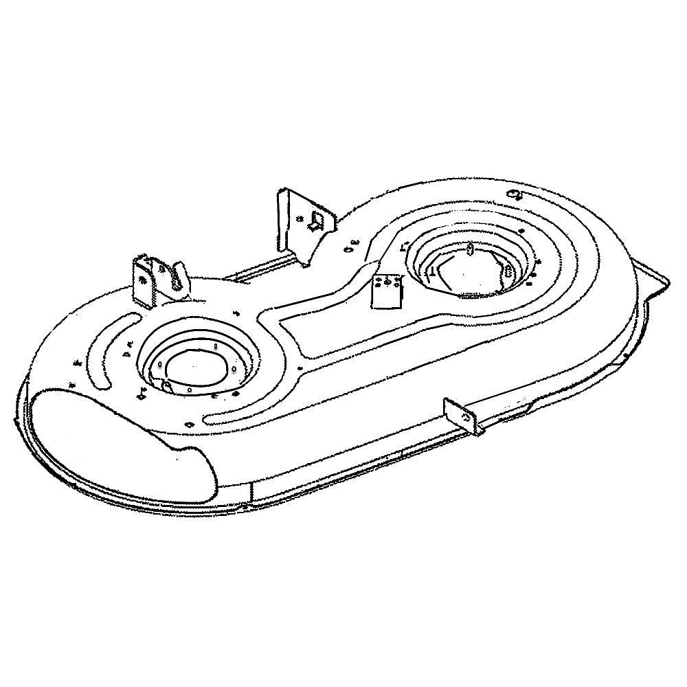 Part #983-05098-0637, Lawn Tractor 42-In Deck Housing (Powder Black) / 52.00 x 32.00 x 11.00
