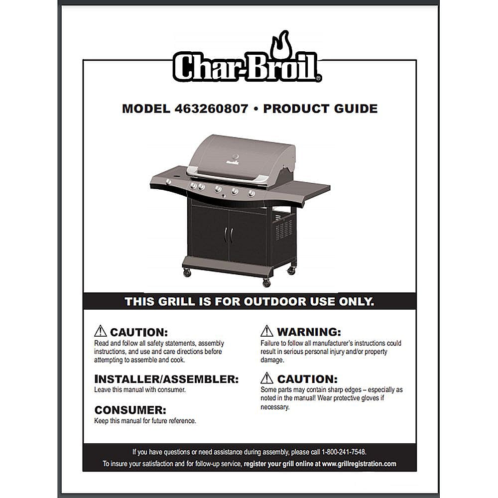 Part #80010802, Gas Grill Owners Manual