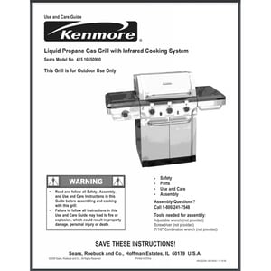 Kenmore Gas Grill Owner's Manual 80019045