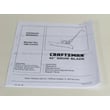 Craftsman Lawn Tractor Snow Blade Attachment Owner's Manual for Craftsman 48624442 - Part 46968