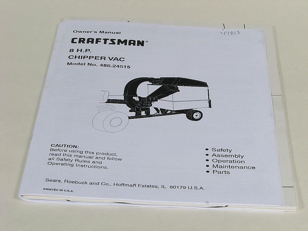 Part #48464, Lawn & Garden Equipment Owners Manual