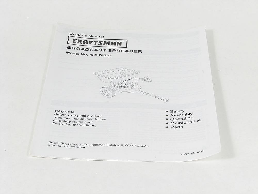 Part #48430, Craftsman Lawn & Garden Equipment Owners Manual