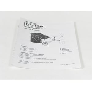 Lawn Tractor Lawn Sweeper Attachment Owner's Manual 48785
