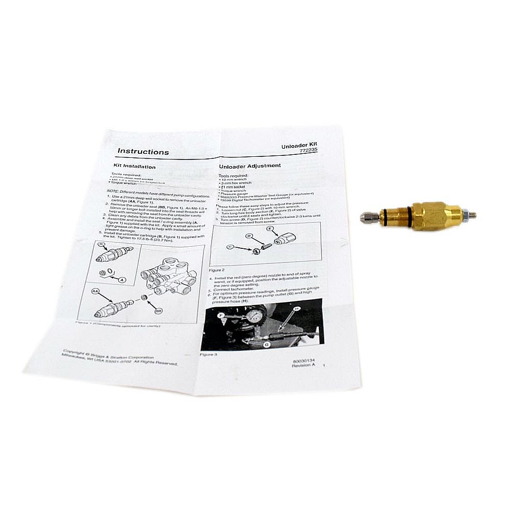 Part #772235, Pressure Washer Unloader Valve Kit (Replaces 315747Gs)