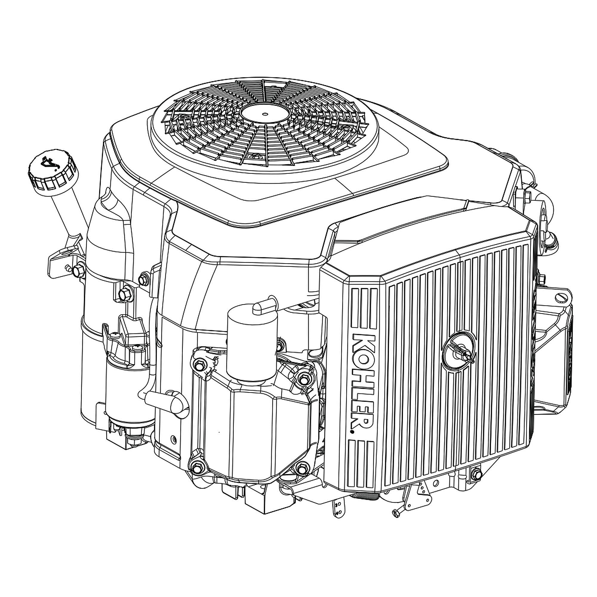 Part #pa-Cv740-0035, Lawn & Garden Equipment Engine / 27.50 x 22.75 x 21.25