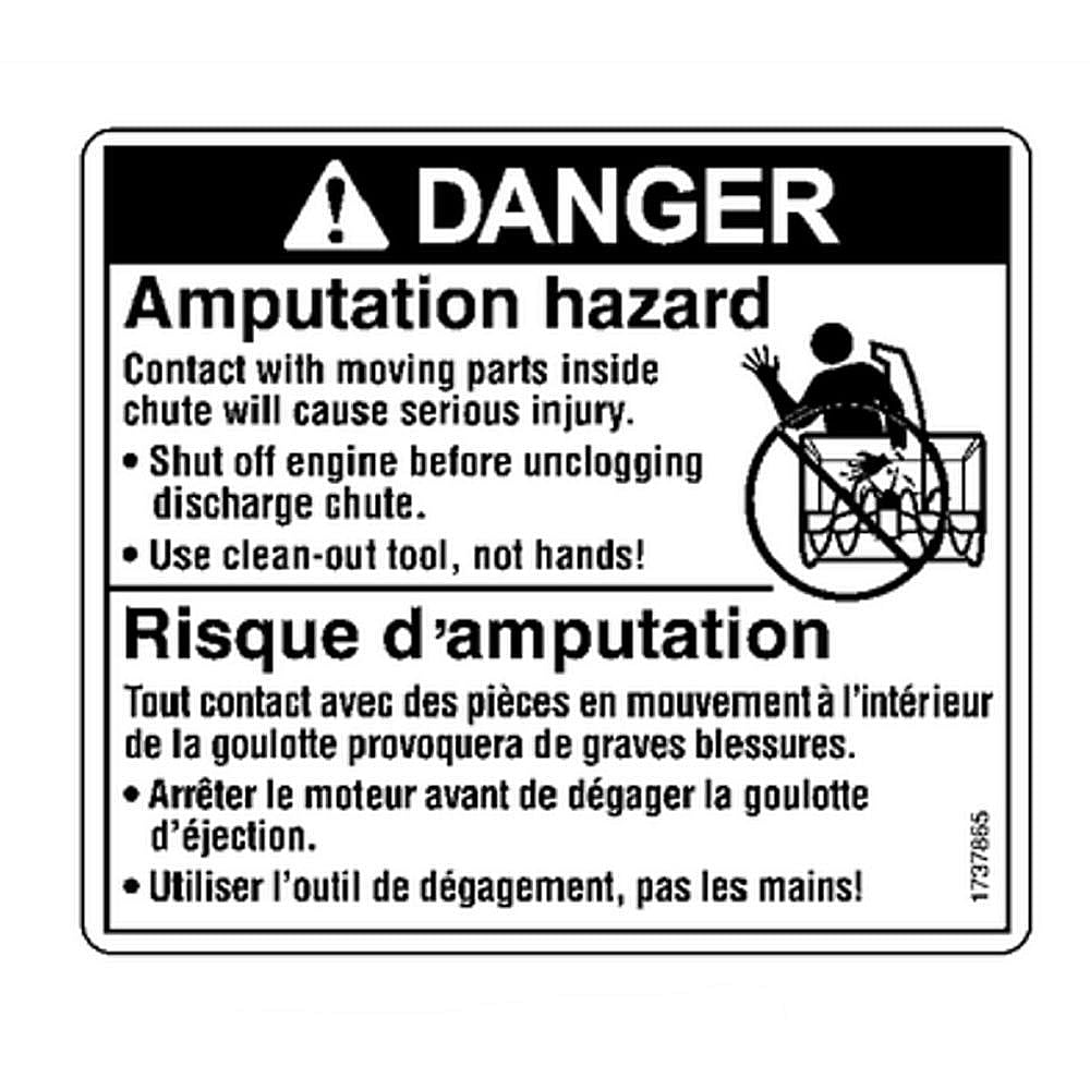 Part #1737865Yp, Danger Decal