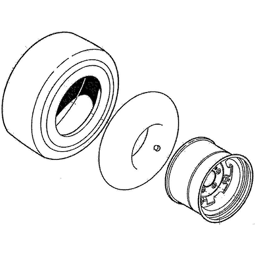 Part #1738096Yp, Craftsman Lawn Tractor Wheel Assembly, 23-In
