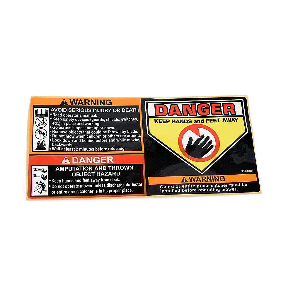 Part #7101394Yp, Warning Decal