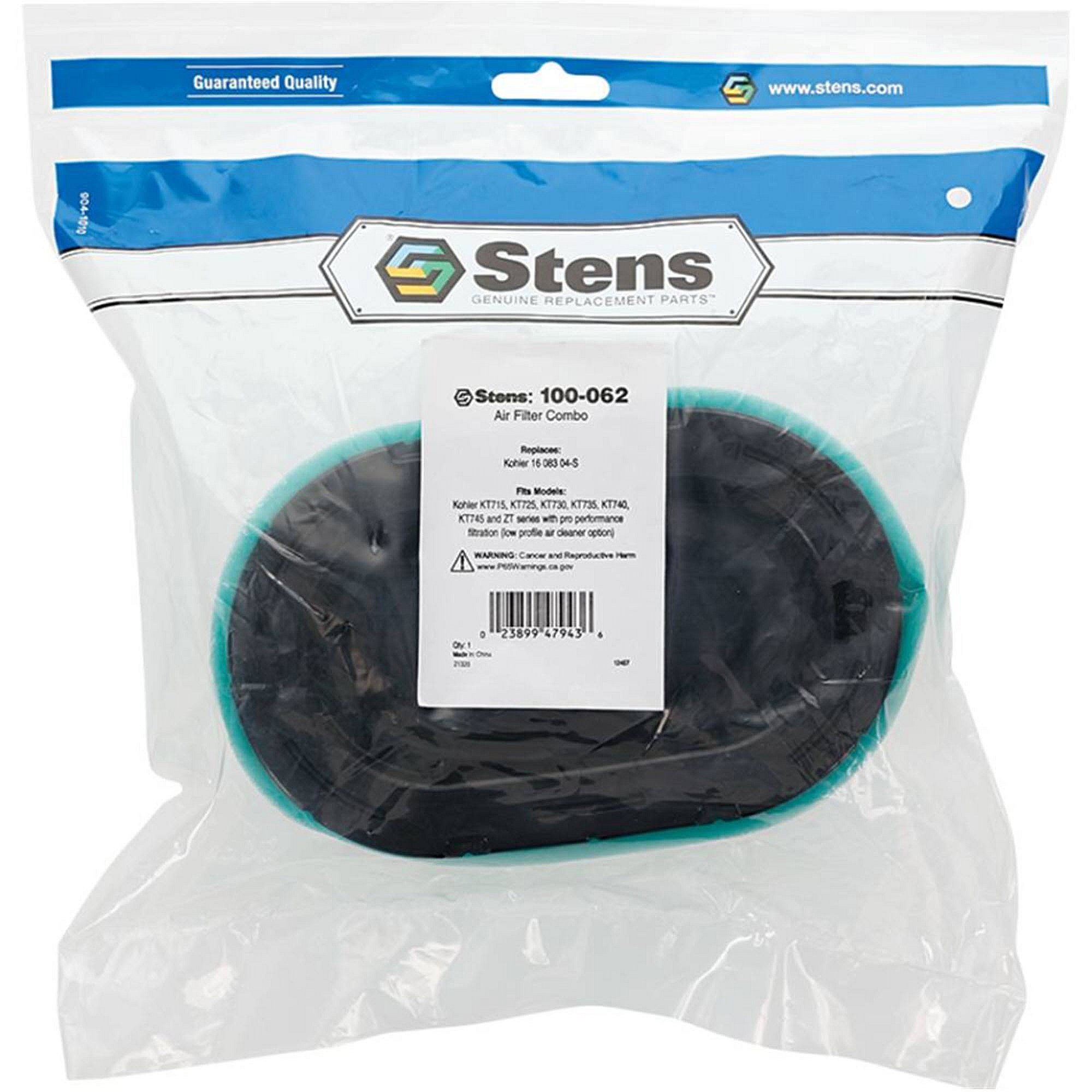 Stens Air Filter Combo, Kohler 16 083 04-s, Qty-1 (same As 063500300, 100062, 1608304s, 1688304, 1688304s1) 100-062
