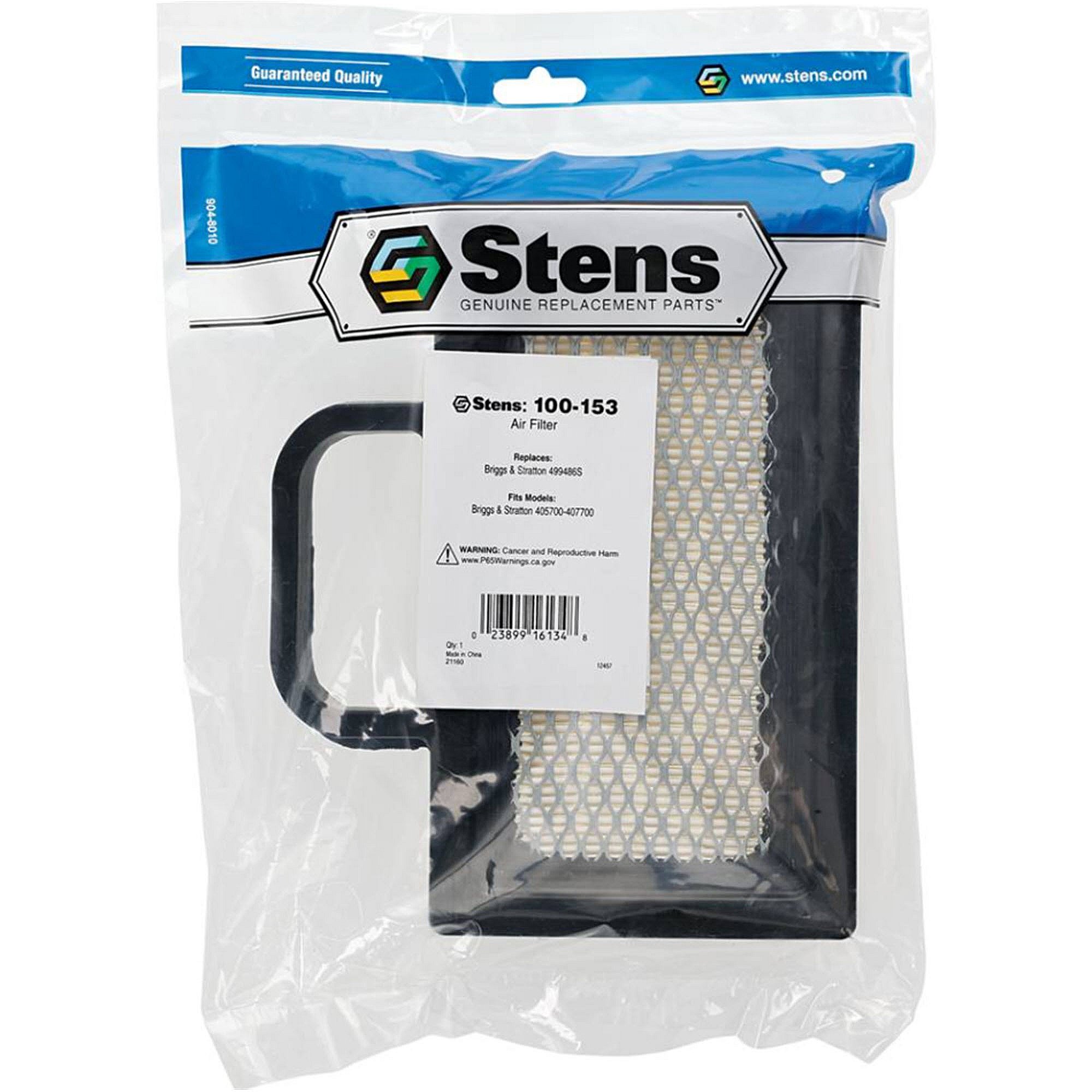 Stens Air Filter, Briggs & Stratton 499486s, Qty-1 (same As 100153, 21531500, 33926, 4209, 4223, 499486, 499486s, 5063a, 5063b, 5063d, 5063h, 5063k, 5063w, 5069, 5069d, 5069h, 5069k, 510080, 531307044, 695667, 698754, Gy20575, Gy21056, Lg273638s, Lg4994 100-153