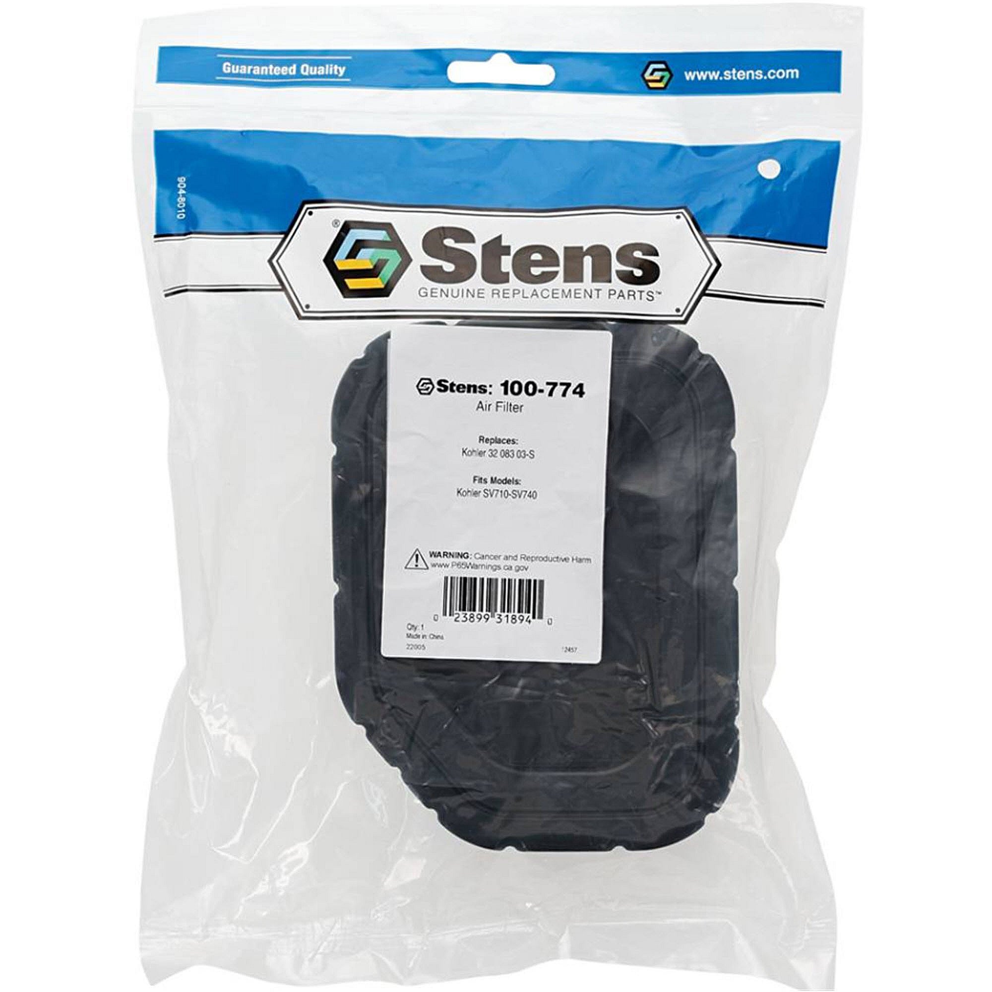 Stens Air Filter, Kohler 32 083 03-s, Qty-1 (same As 100774, 15430, 21542700, 21542800, 21550700, 3208303, 3208303s, 3208803, 3288303s1, 3288303s1c, 33180, Miu11943) 100-774