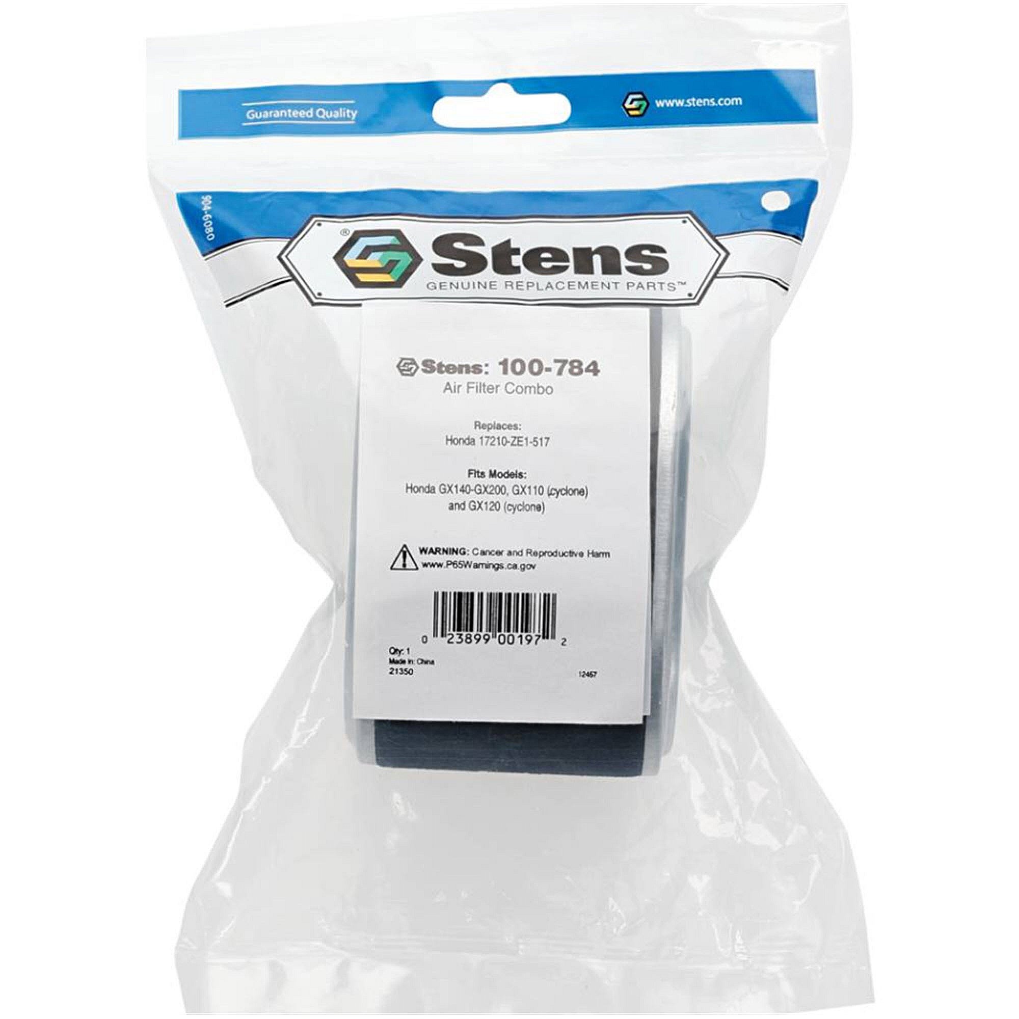 Stens Air Filter Combo (cyclone), Honda 17210-z4m-821, Qty-1 (same As 0217458, 08170ze1820, 100784, 17210z4m821, 17210ze1505, 17210ze1507, 17210ze1517, 17210ze1820, 17210ze1821, 17210ze1822, 217458, 590601) 100-784