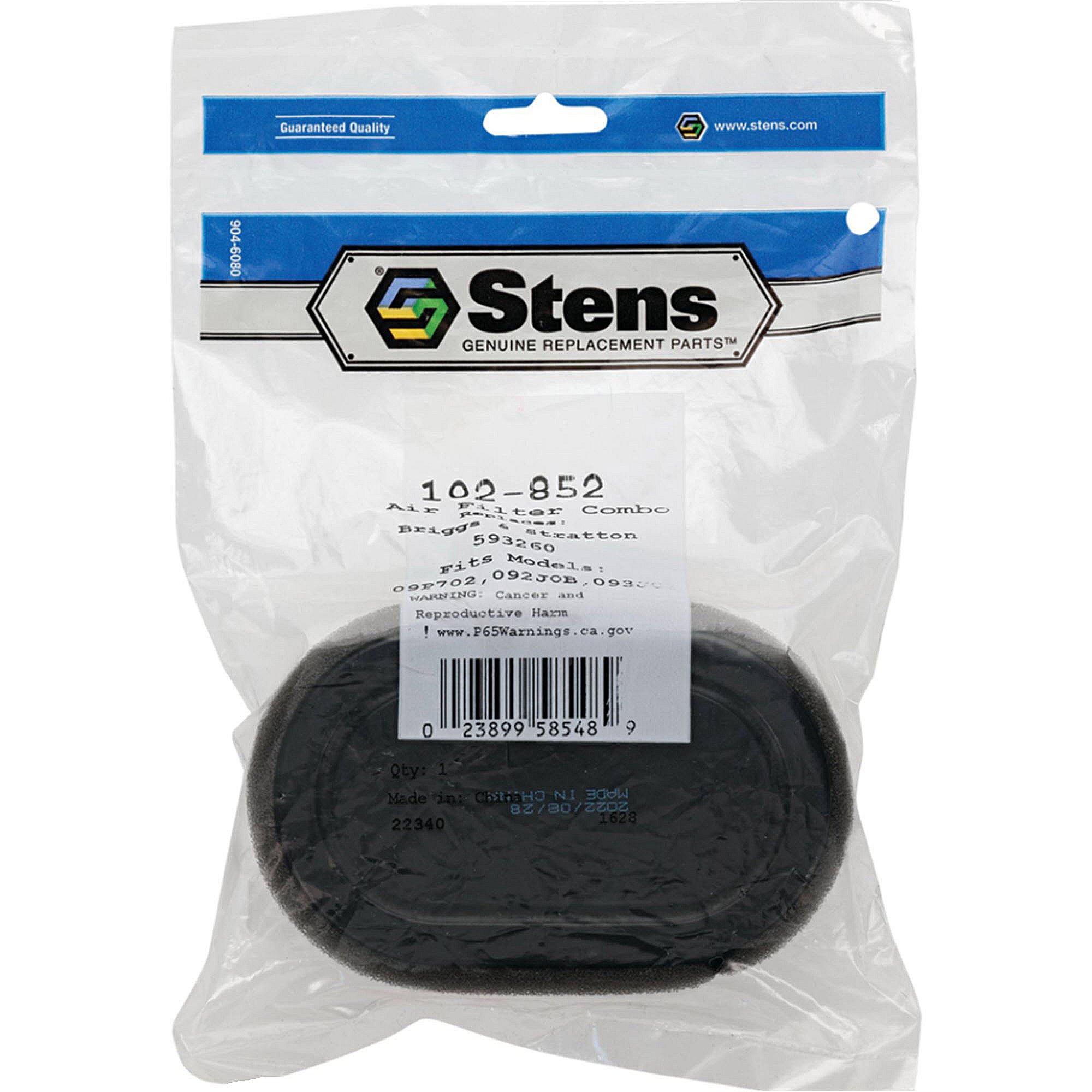 Stens Air Filter Combo Briggs & Stratton 593260, Qty-1 102-852