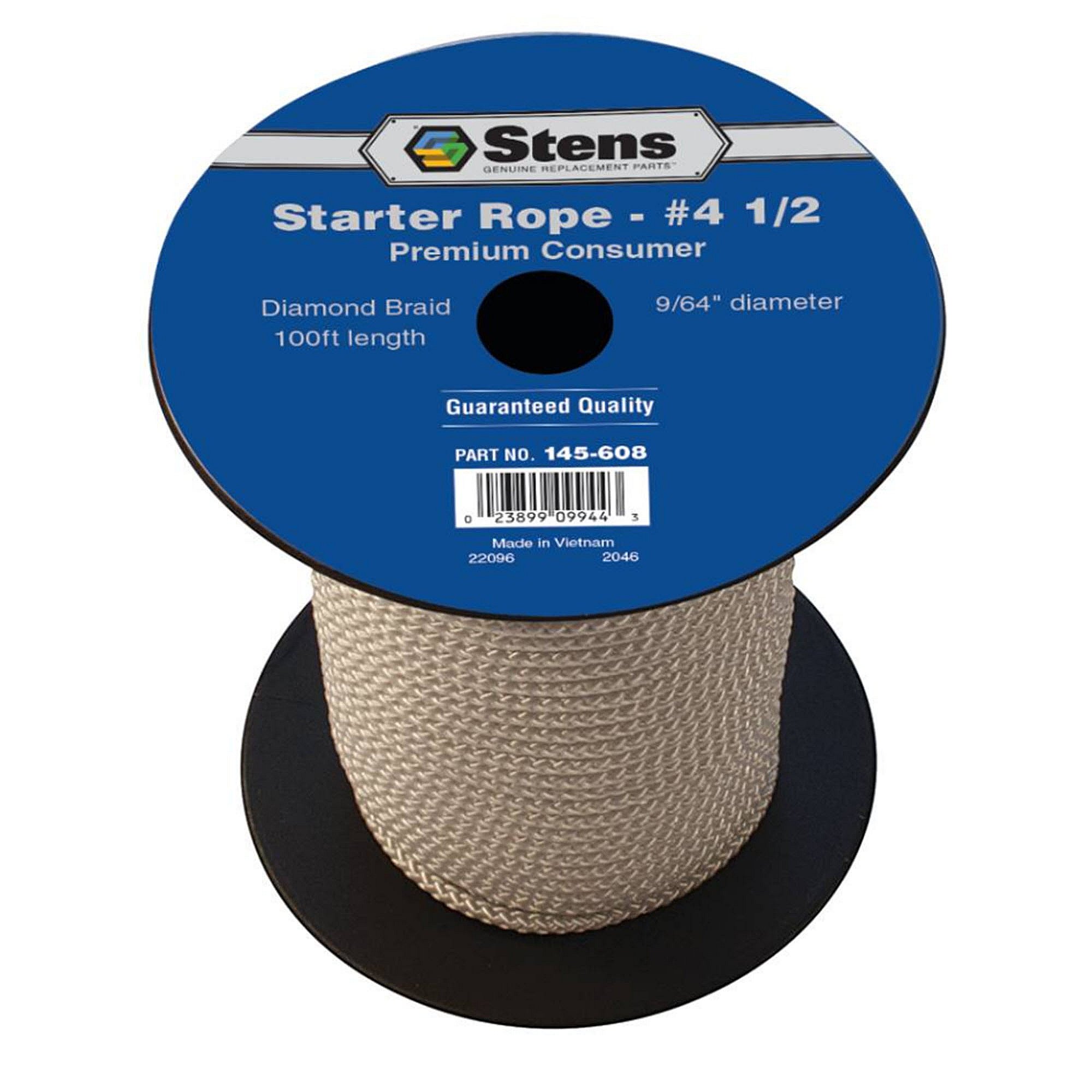 Part #145-608, Stens 100-Ftdiamond Braid Starter Rope, #4 1/2 Diamond, Qty-1