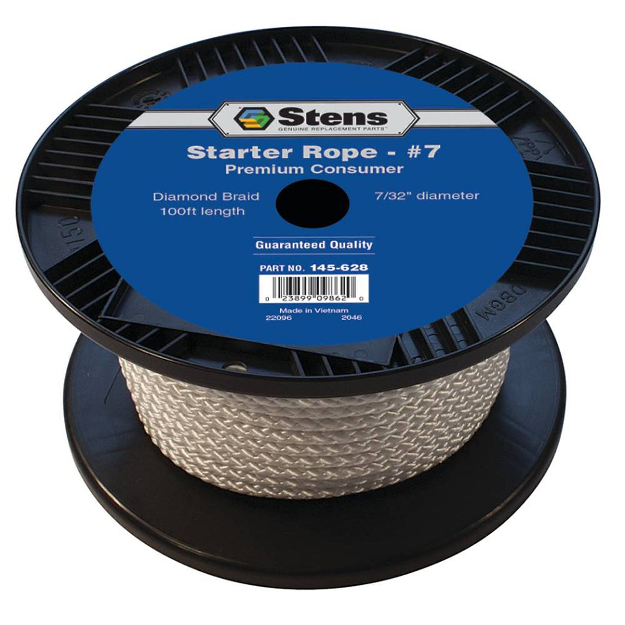 Part #145-628, Stens 100-Ftdiamond Braid Starter Rope, #7 Diamond, Qty-1