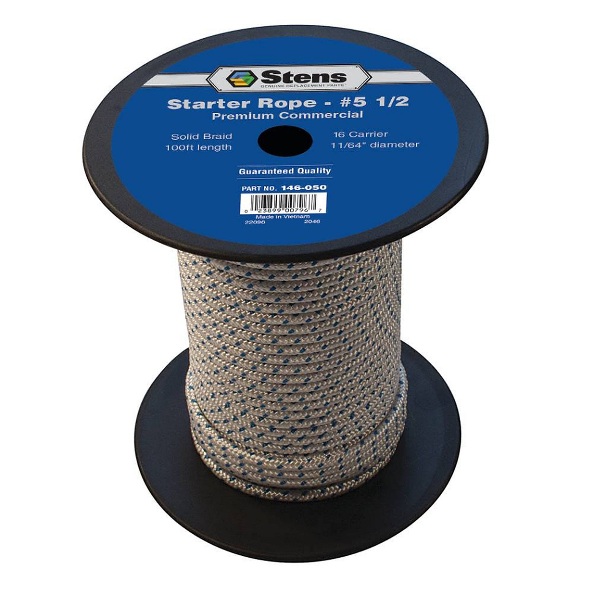 Part #146-050, Stens 100-Ft Solid Braid Starter Rope, #5 1/2 Solid Braid, Qty-1
