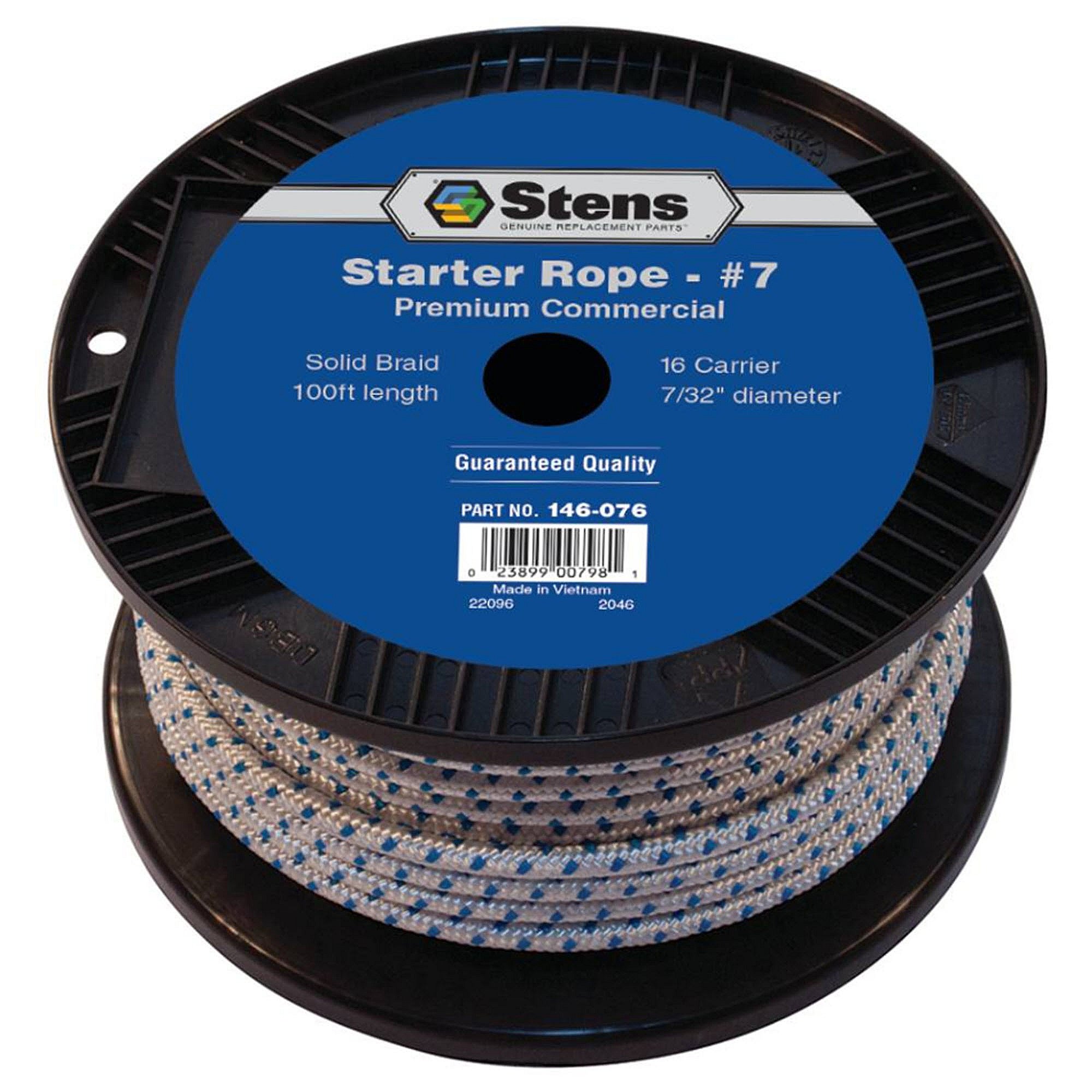 Part #146-076, Stens 100-Ft Solid Braid Starter Rope, #7 Solid Braid, Qty-1