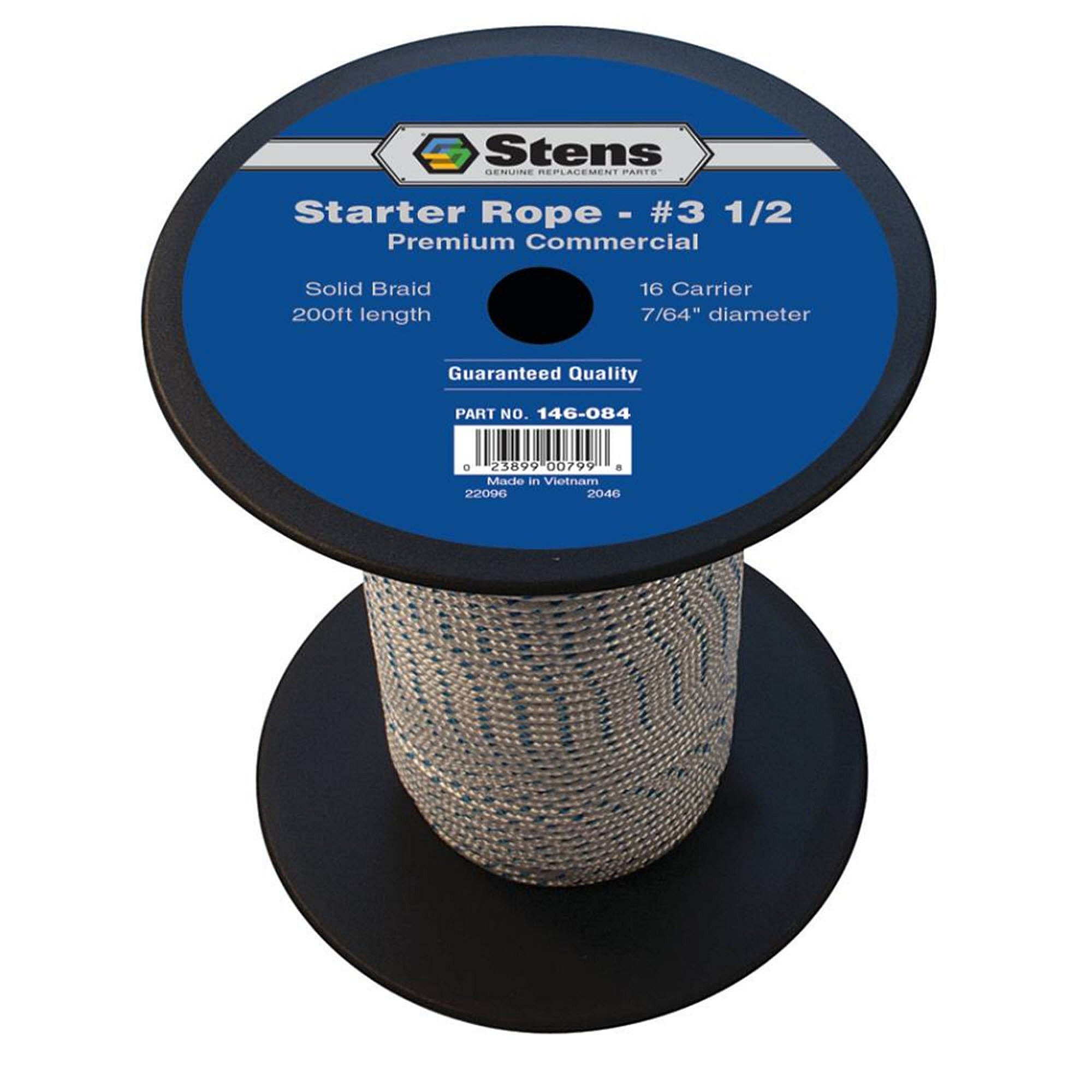 Part #146-084, Stens 200-Ft Solid Braid Starter Rope, #3 1/2 Solid Braid, Qty-1