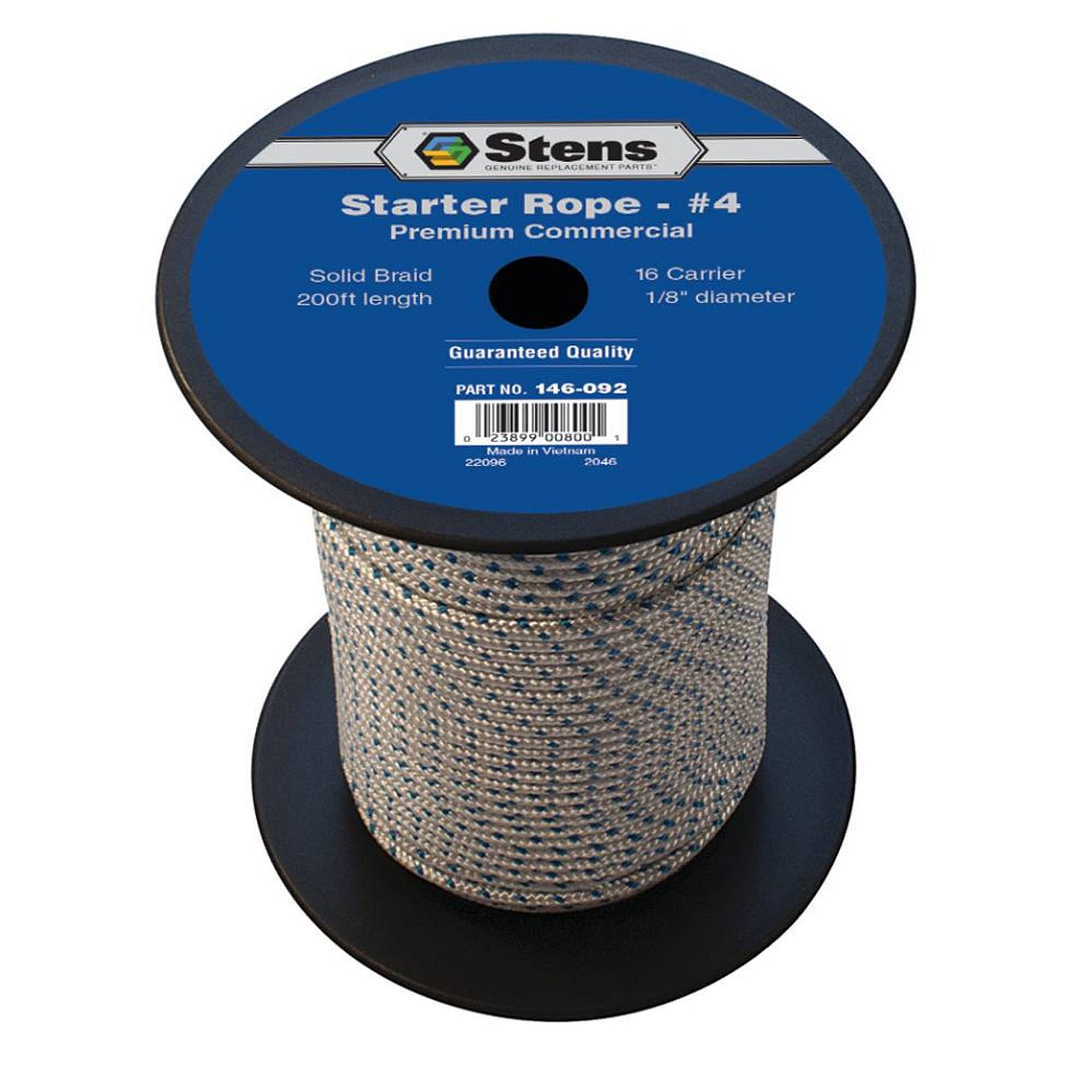 Part #146-092, Stens 200-Ft Solid Braid Starter Rope, #4 Solid Braid, Qty-1