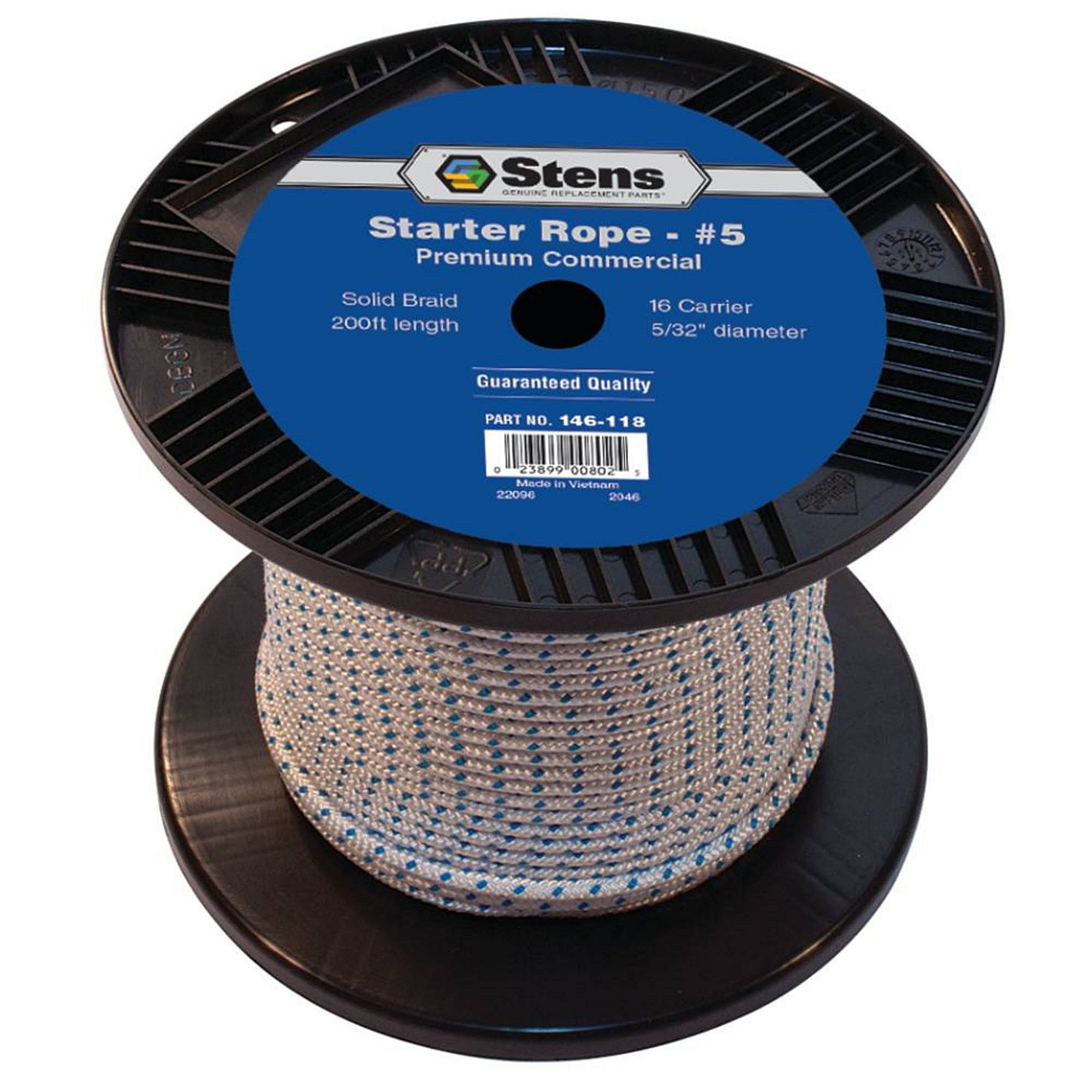 Part #146-118, Stens 200-Ft Solid Braid Starter Rope, #5 Solid Braid, Qty-1