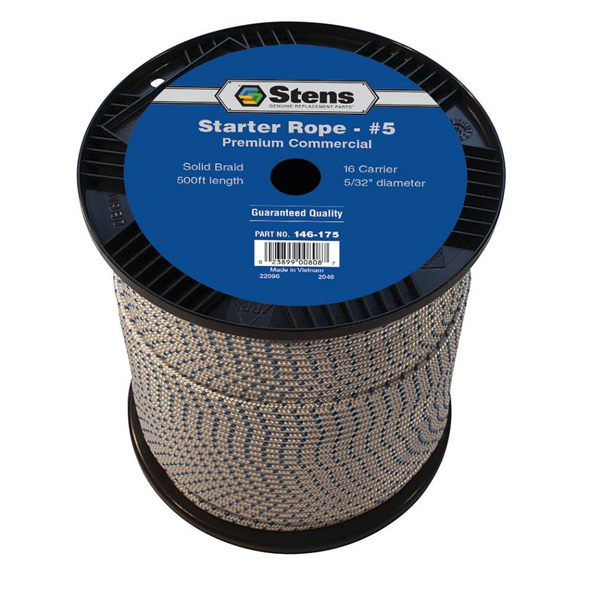 Part #146-175, Stens 500-Ft Solid Braid Starter Rope, #5 Solid Braid, Qty-1