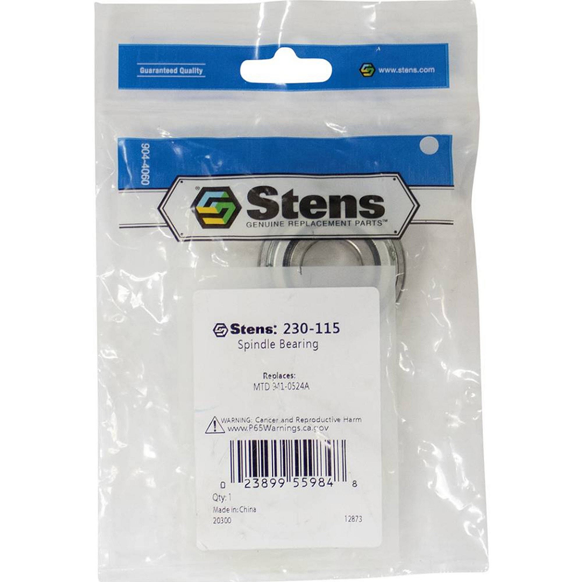 Stens Spindle Bearing, Mtd 941-0524a, Qty-1 (same As 48102, 5020827, 62032rst10, 7410524, 7411122, 75305550, 9410524, 9410524a) 230-115