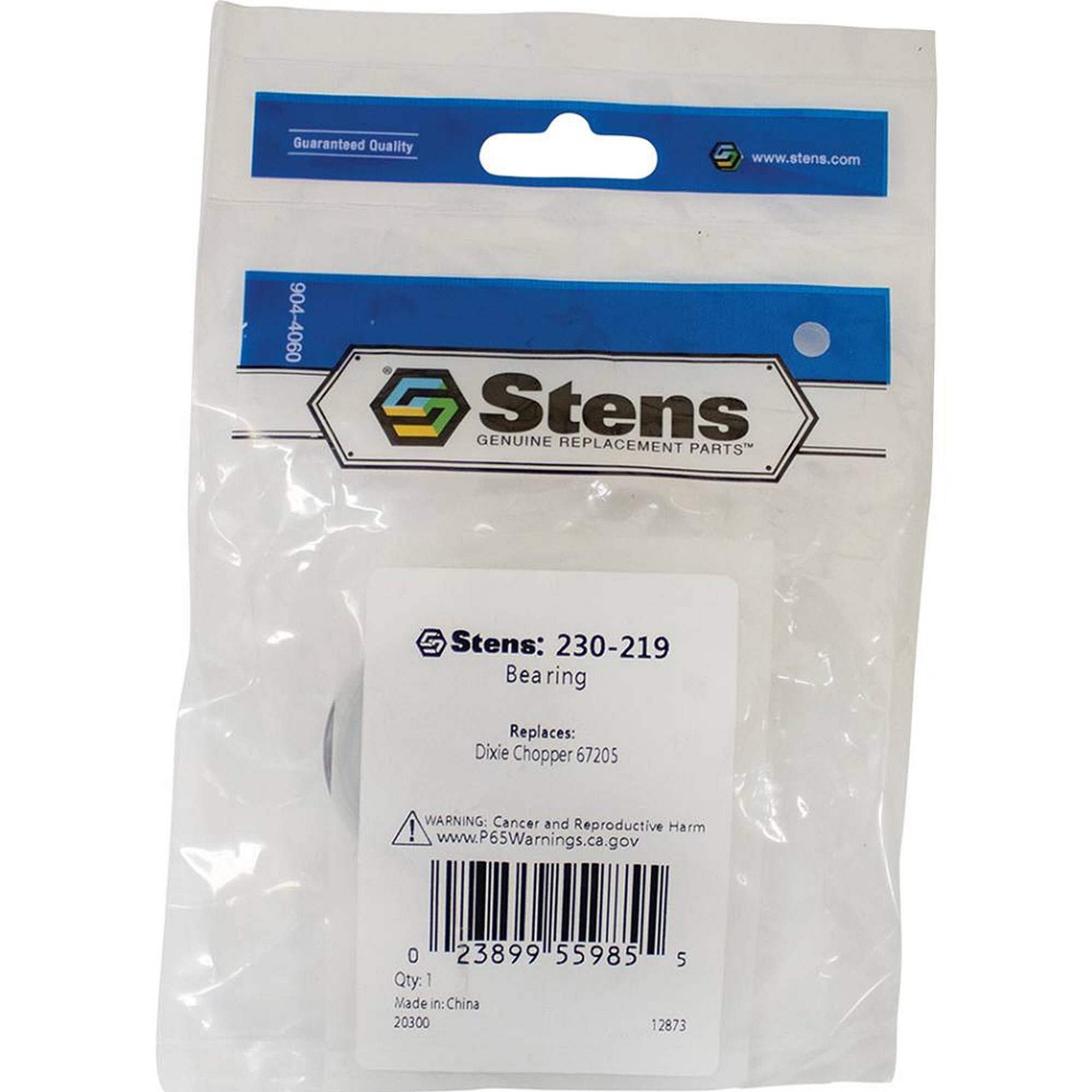 Stens Bearing, Dixie Chopper 67205, Qty-1 (same As 00021870, 1185169, 1665521, 1665521sm, 48224, 50371, 67205, 7160121, 71604119, 7410155, 7410155p, 812899, 9160121, 9410155, 9502, 9502h, 99502hrst, Gw9502) 230-219