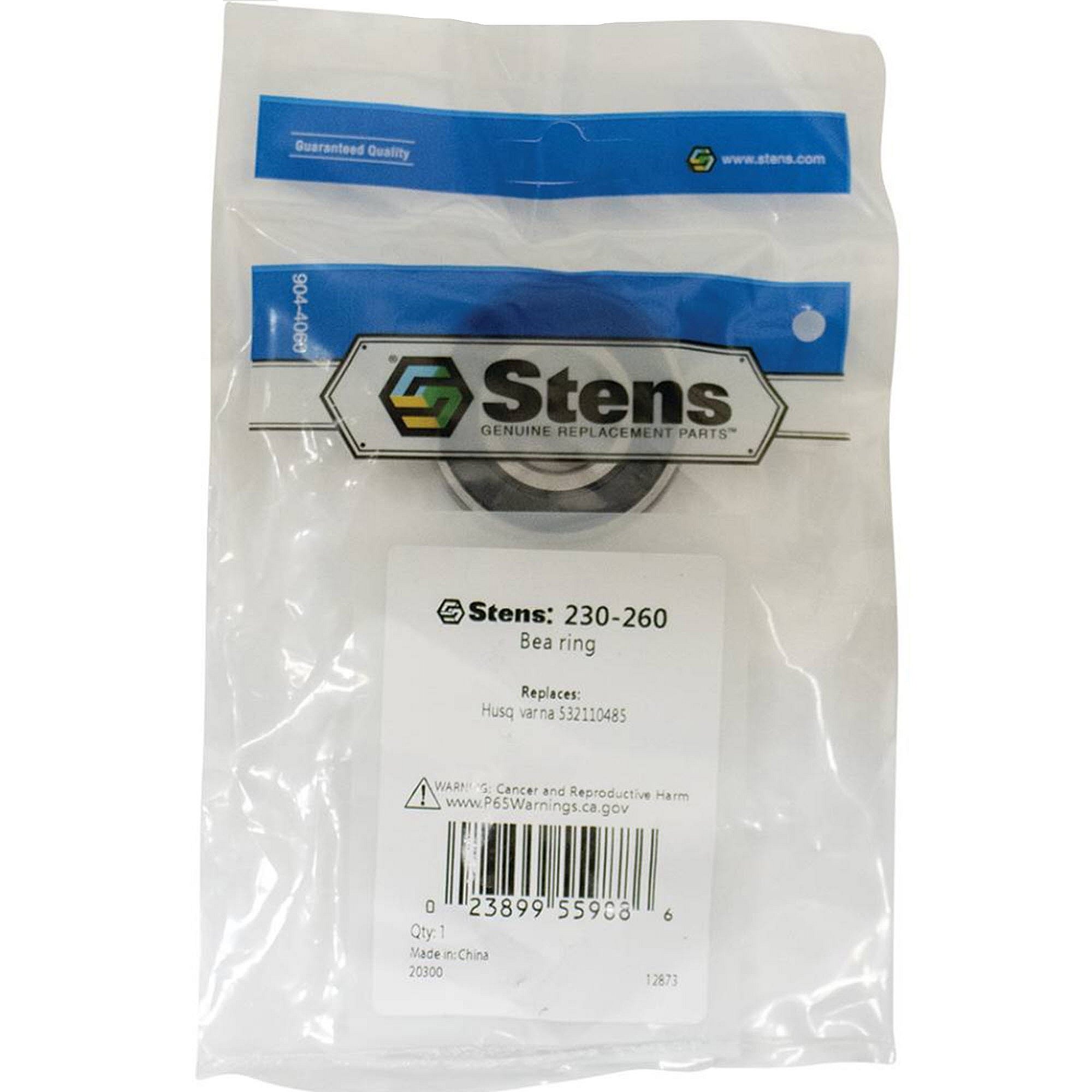 Stens Bearing, Husqvarna 532110485, Qty-1 (same As 01000340, 0125686, 05418800, 095406, 1001048, 109966, 110485, 110485x, 1120423, 1120502, 1185064, 12325ma, 1255ma, 13020, 137760, 1501389ma, 1666292, 1666292sm, 1705897, 1705897sm, 1813216, 21546046, 38 230-260