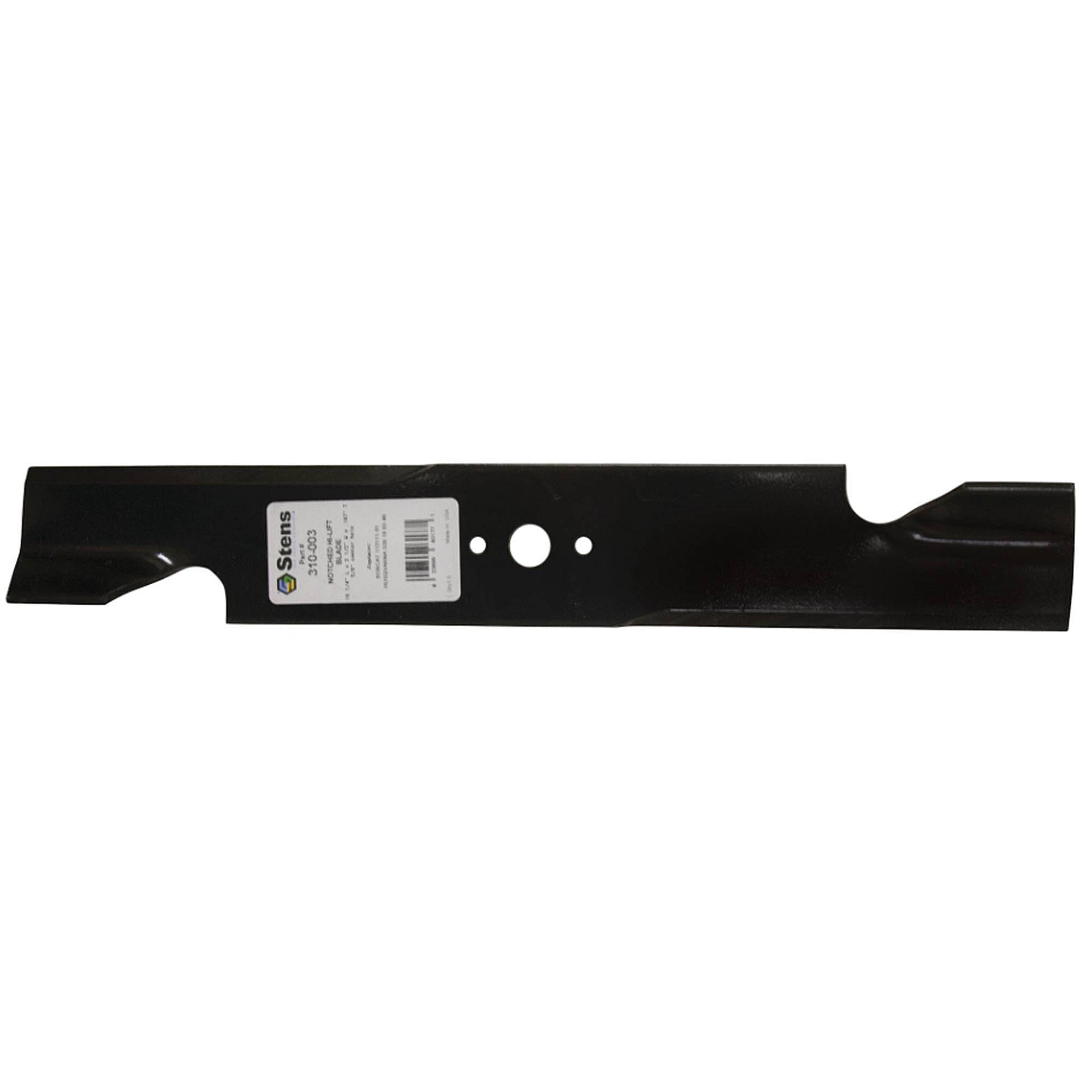 Part #310-003, Stens Notched Hi-Lift Blade, Bobcat 112111-01, Qty-1 (Replaces 03239, 038482000, 11211101, 272254301