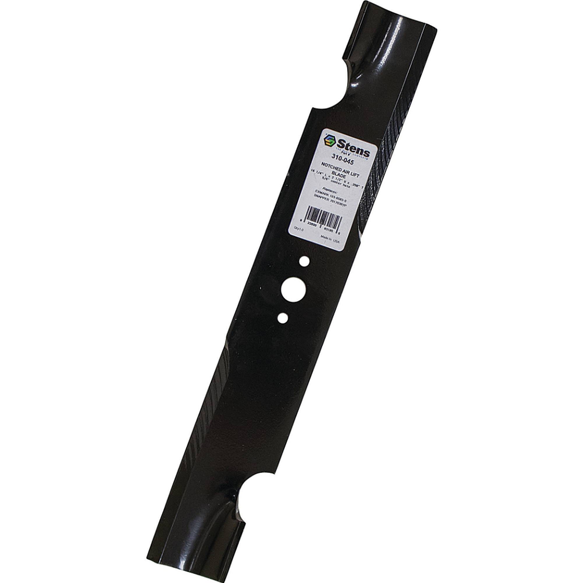 Stens Notched Air-lift Blade, Exmark 103-6738-s, Qty-1 (same As 00273000, 03239, 038300000, 038482000, 04919100, 04920600, 05244100, 0640, 100340, 101366, 1032507, 1032517, 1032527, 1036518, 1036581, 1036581s, 1036583, 1036583s, 1036738s, 11211101, 1323 310-045