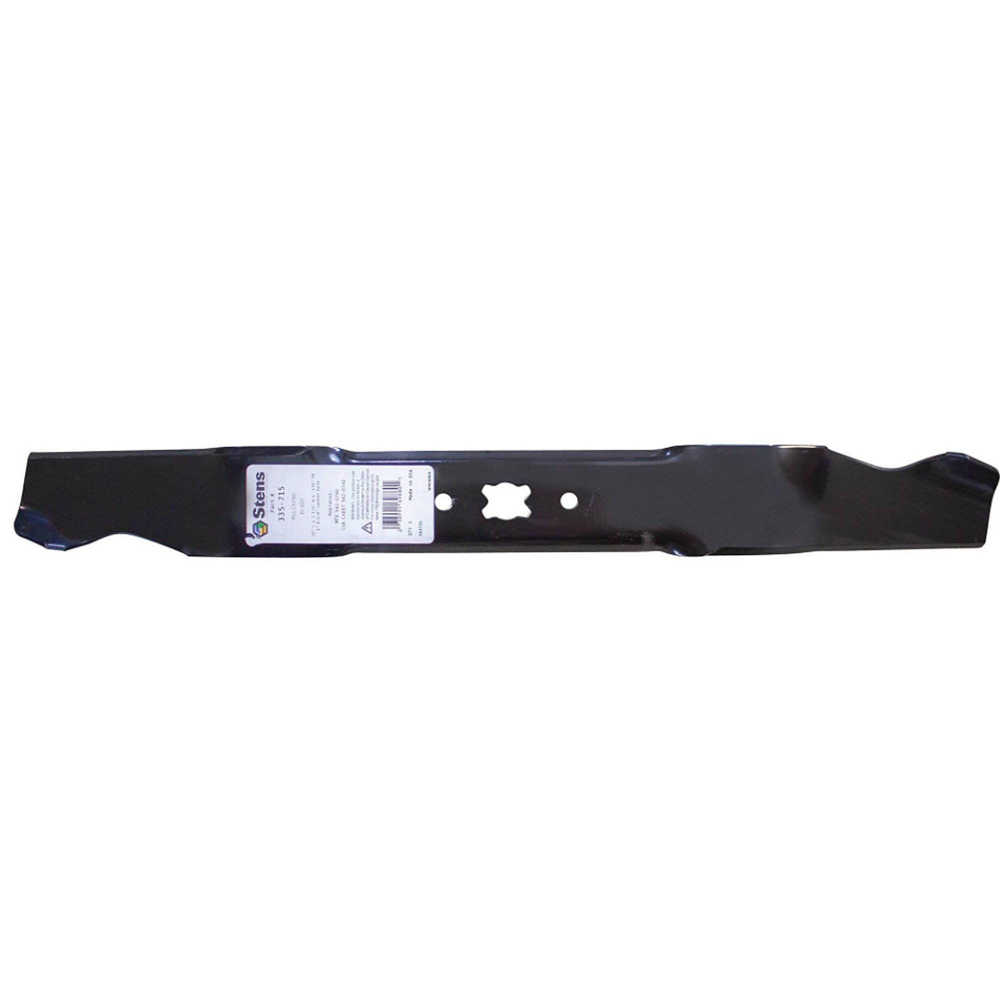 Part #335-715, Stens Mulching Blade, Mtd 942-0740, Qty-1 (Replaces 490100M088, 7420740, 74207400637, 9420740, Oem7420740)