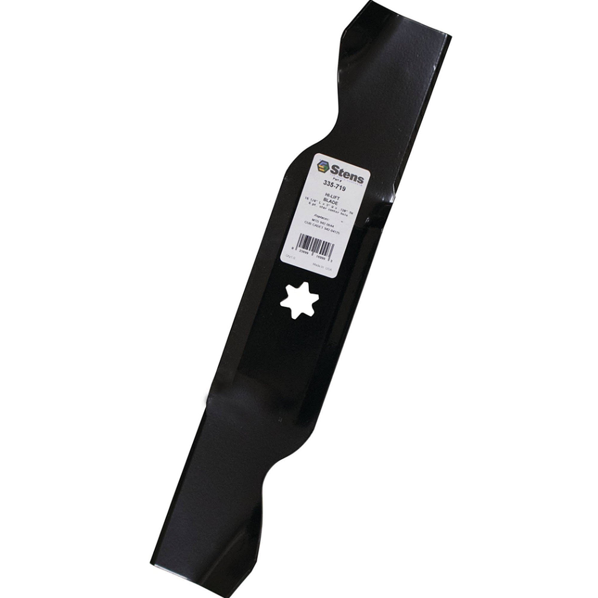 Stens Hi-lift Blade, Mtd 942-0644, Qty-1 (same As 1120304, 1123691, 1727926, 1772144, 490110m113, 74204125, 7420542, 7420611, 7420611a, 7420611a0637, 7420644, 7424125, 7530571, 75904106, 94204125, 9420542, 9420611, 9420611a, 9420611x, 9420644, Oem753057 335-719