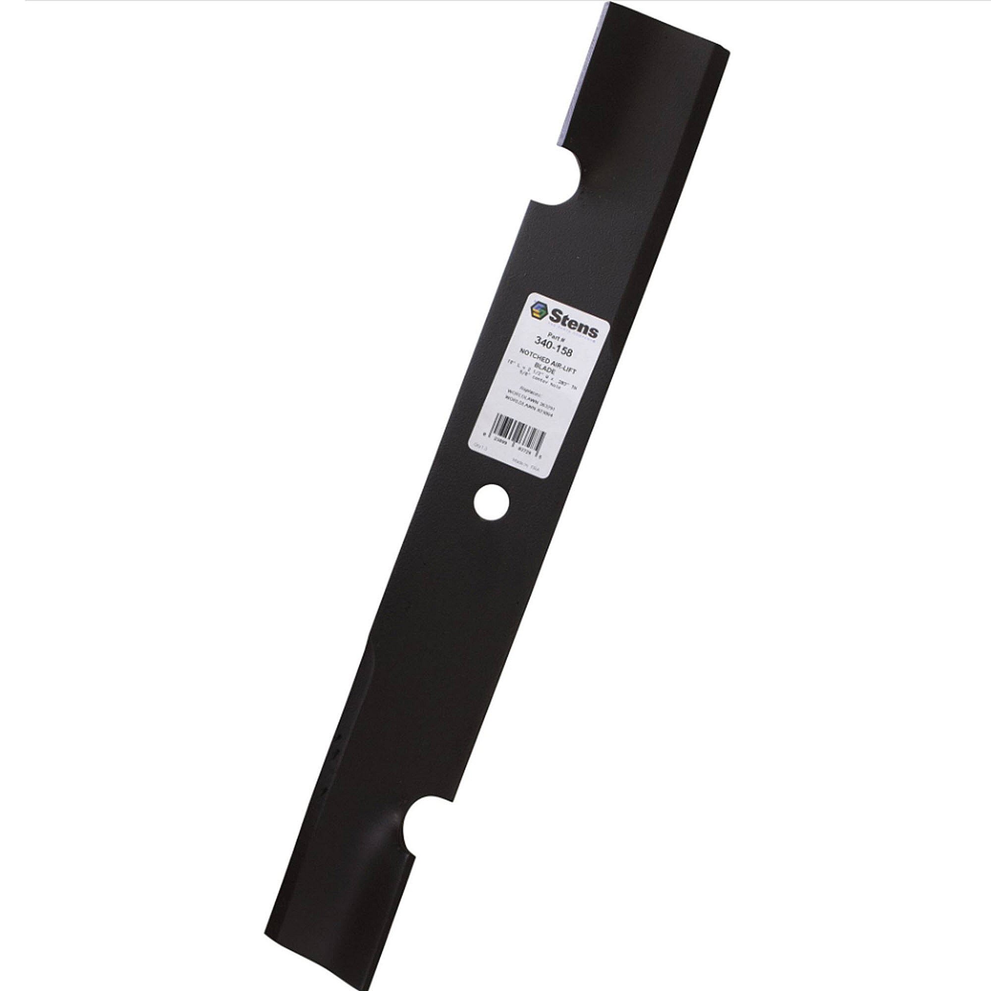 Stens Notched Air-lift Blade, Scag 482878, Qty-1 (same As 00273100, 00450300, 03399704, 038300000, 04916400, 04917900, 100341, 101485, 1032508, 1032518, 1032518s, 1032528, 1036580s, 1036582s, 1036584, 1036584s, 1057781, 105778103, 1081117, 1100408, 1121 340-158