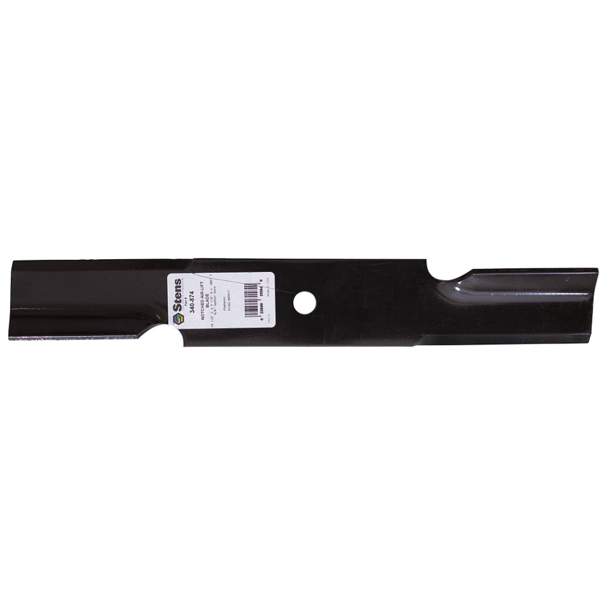 Part #340-874, Stens Notched Hi-Lift Blade, Scag 482877, Qty-1 (Replaces 038535000, 482877)