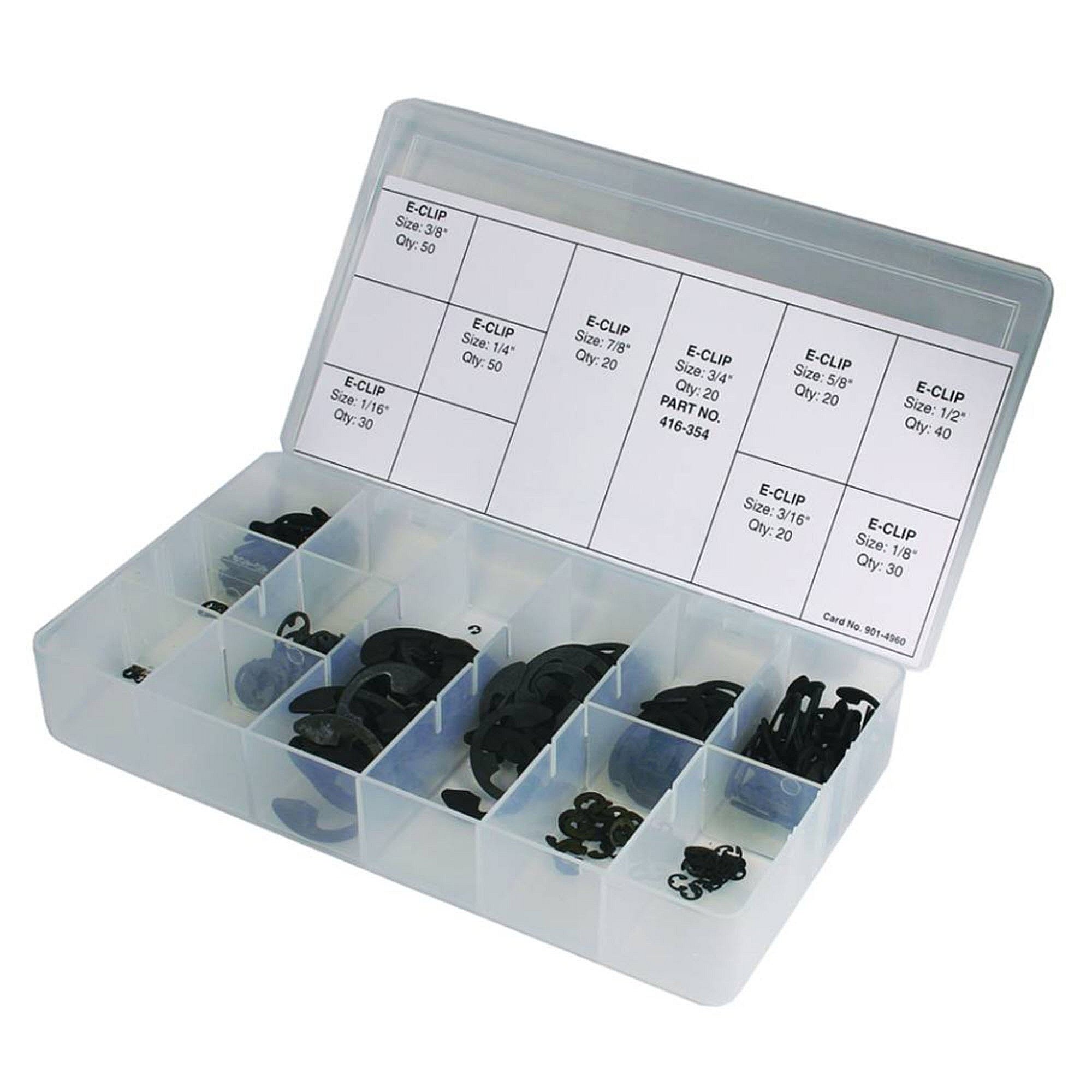 Part #415-166, Stens E-Clip Kit, 280 Piece Kit, Qty-1