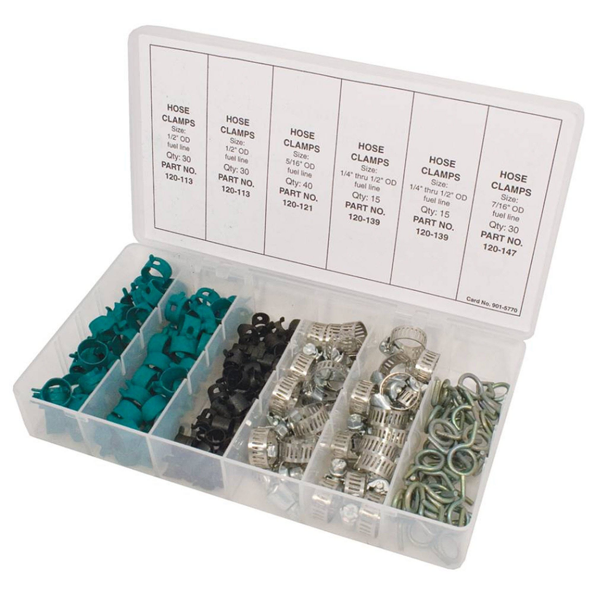 Part #415-170, Stens Hose Clamp Assortment, 160 Piece Kit, Qty-1