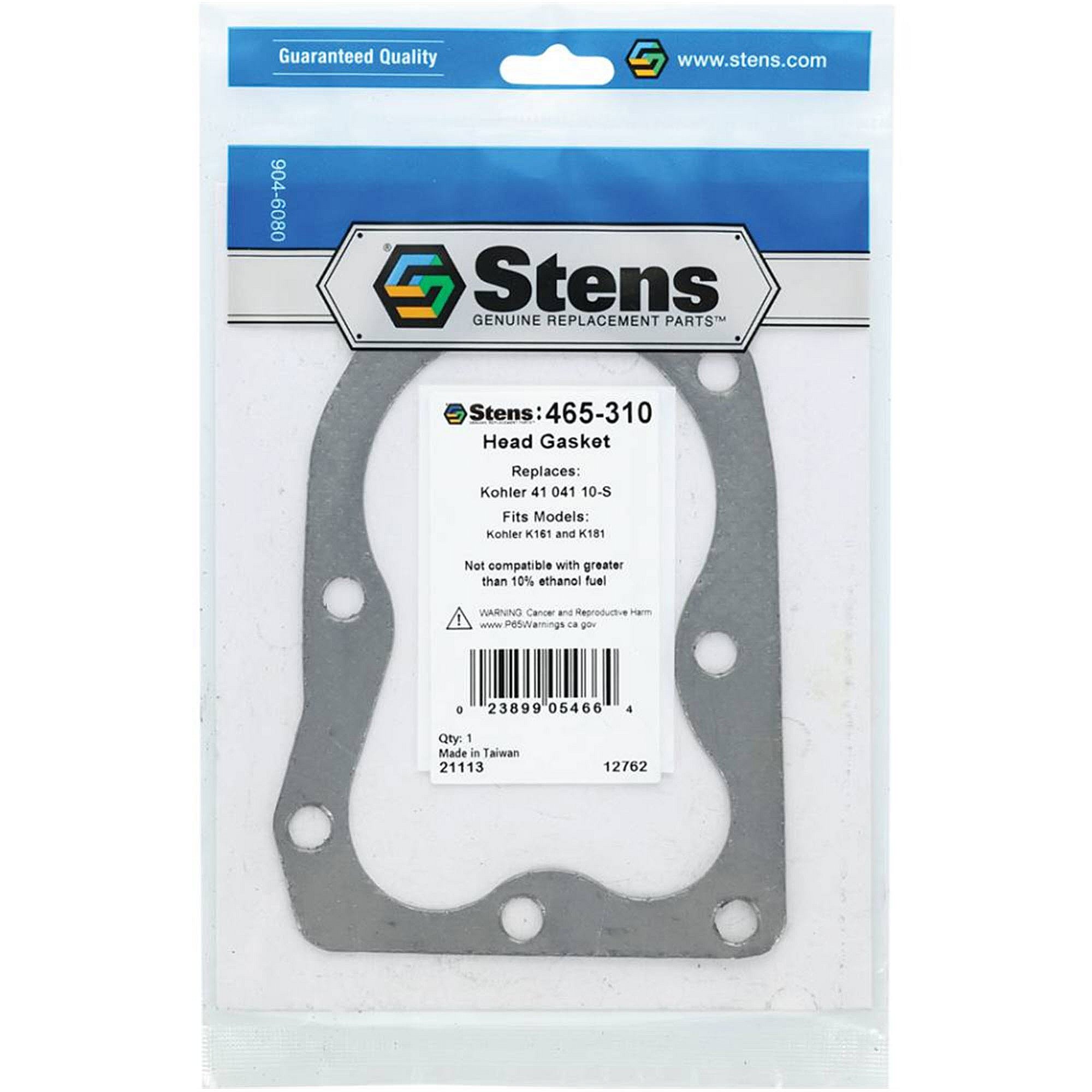 Stens Head Gasket, Kohler 41 041 10-s, Qty-1 (same As 015413, 20192100, 230024, 4104105, 4104110, 4104110s) 465-310