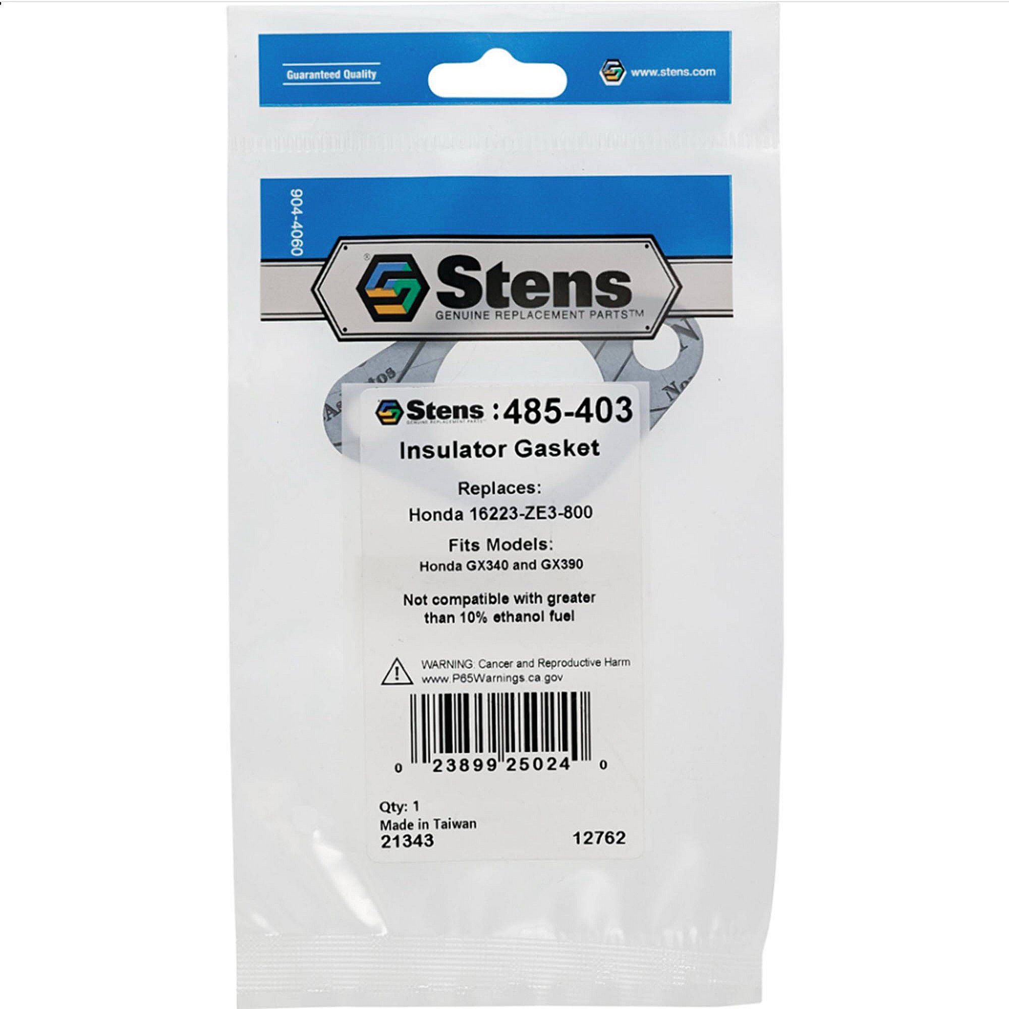 Stens Insulator Gasket Honda 16223-ze3-800, Qty-1 485-403