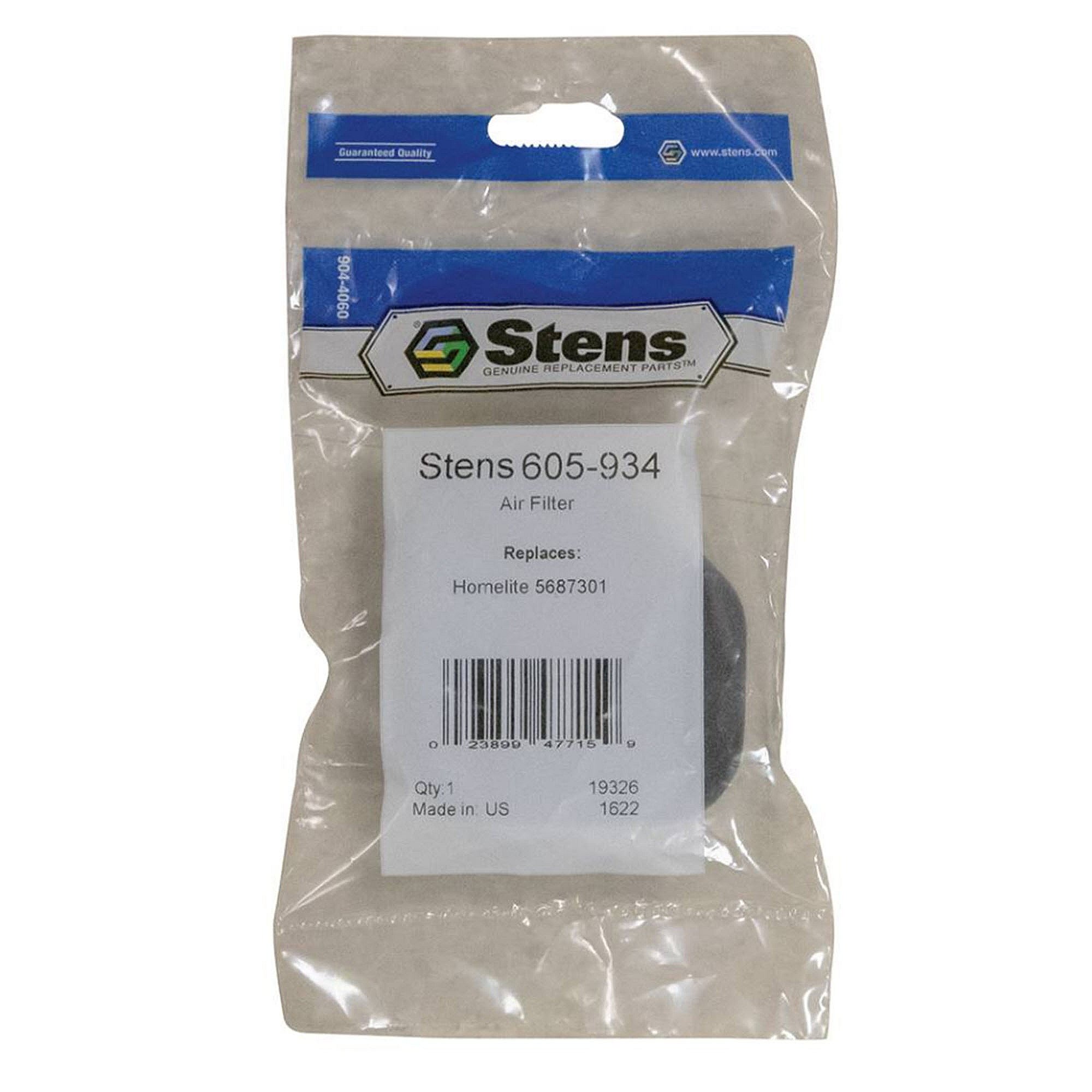 Stens Air Filter, Homelite 5687301, Qty-1 (same As 560873001, 5687301) 605-934