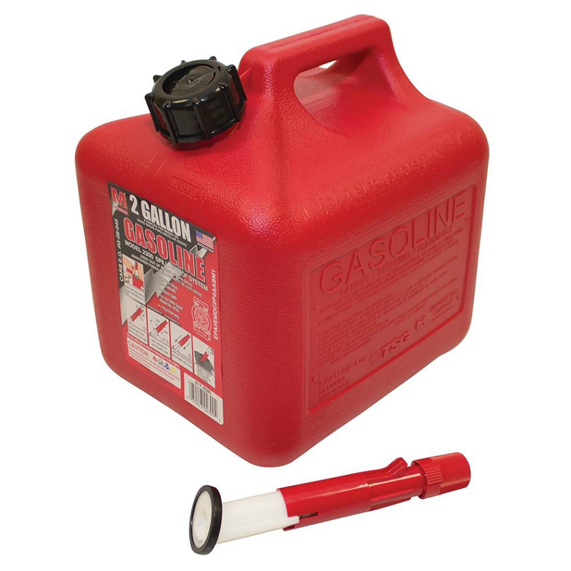 Stens 2 Gallon Plastic Gasoline Fuel Can, Qty-1 765-516