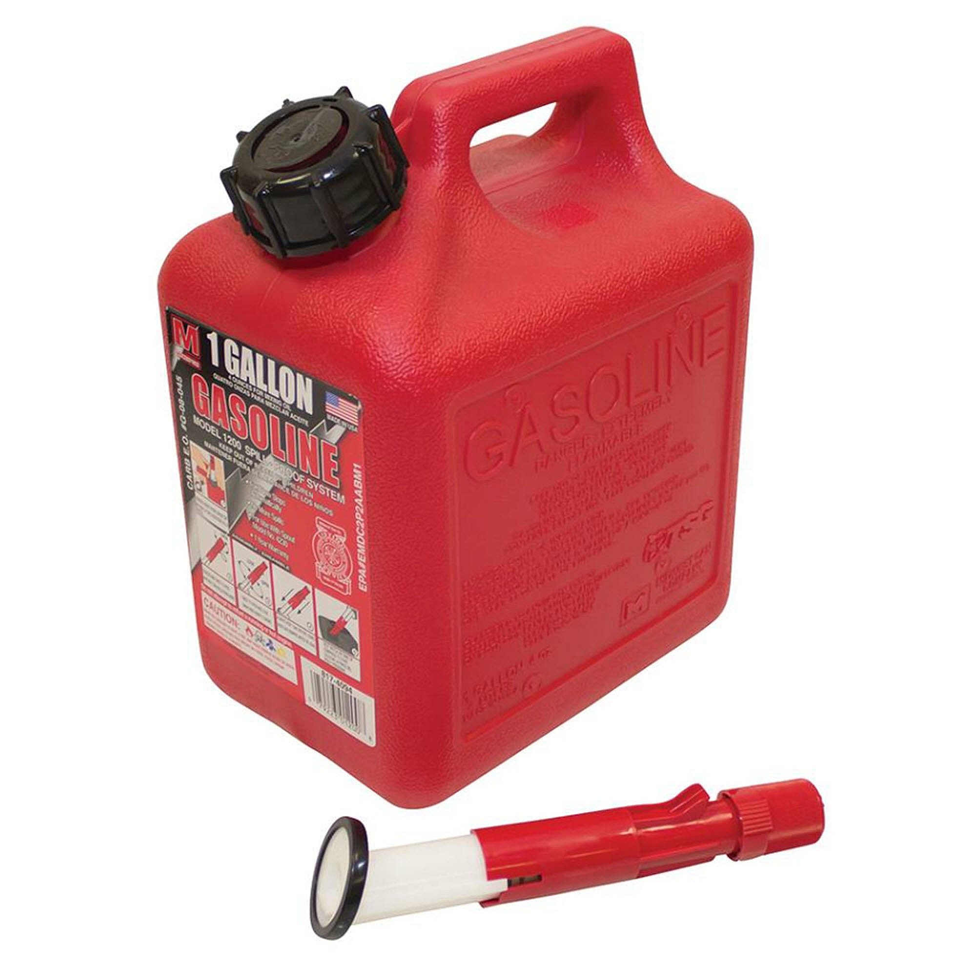Stens 1 Gallon Plastic Gasoline Fuel Can, Qty-1 765-518