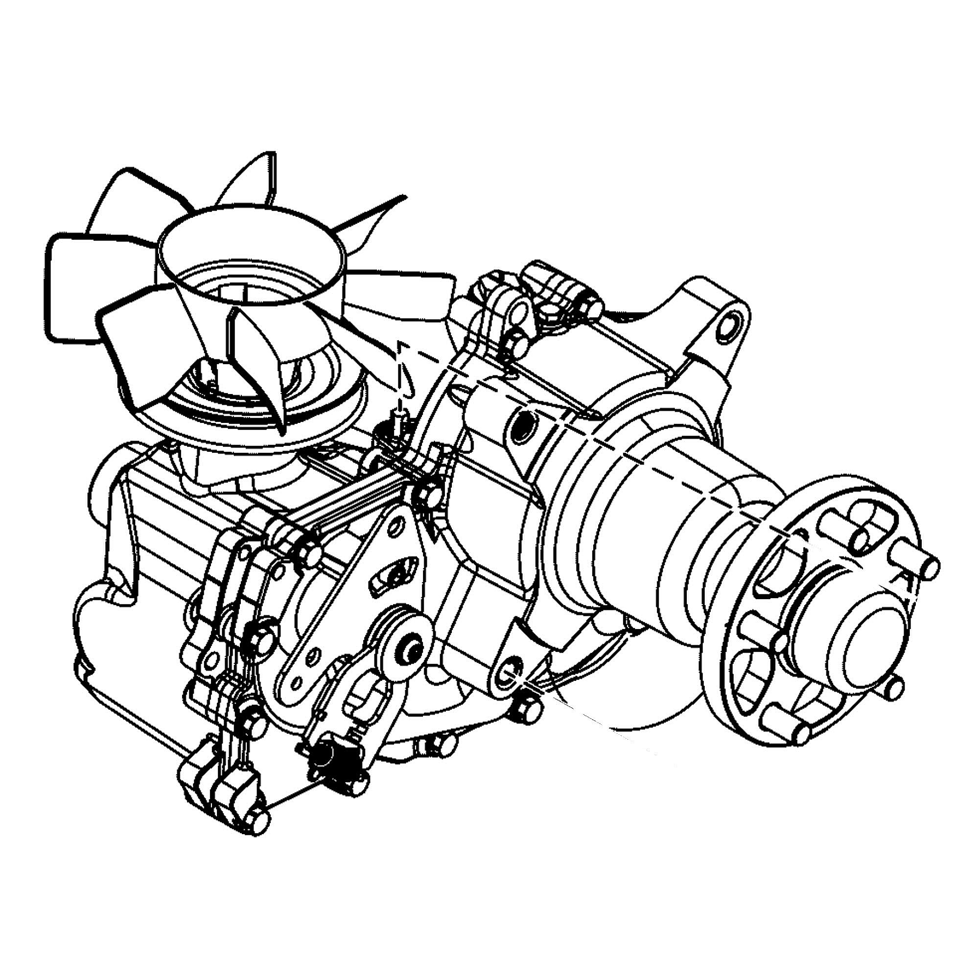 Part #1710-1024R, Lawn Tractor Zero-Turn Transaxle, Right