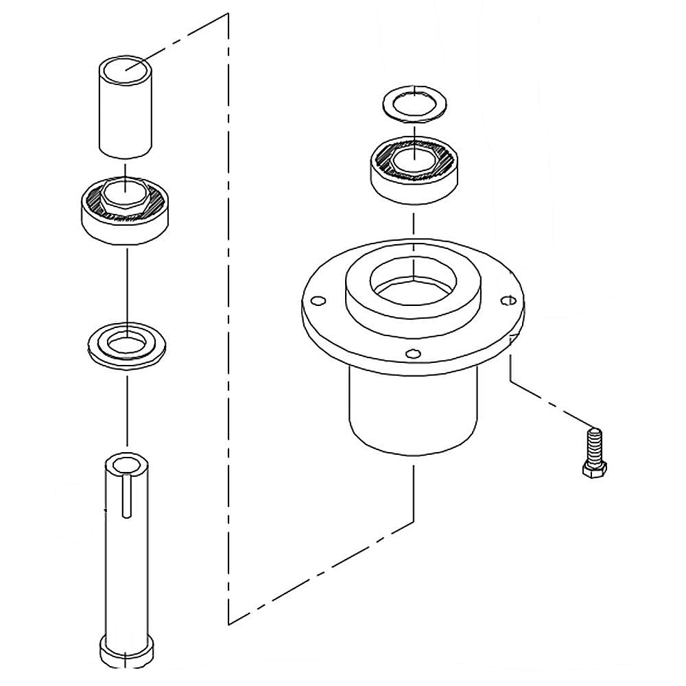 Part #539107408, Lawn Tractor Mandrel Shaft Assembly