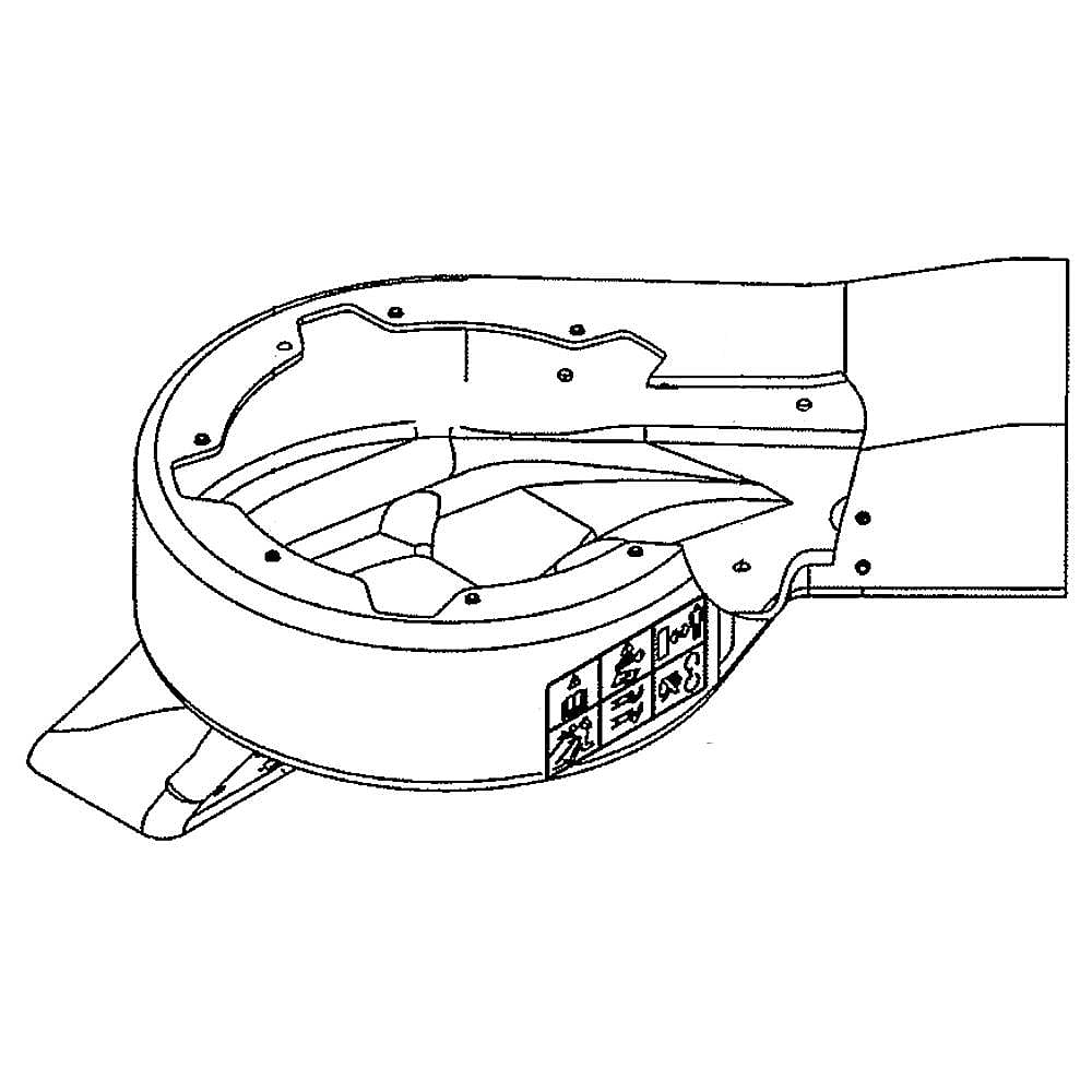 Lawn Tractor Bagger Attachment Blower Housing, Lower