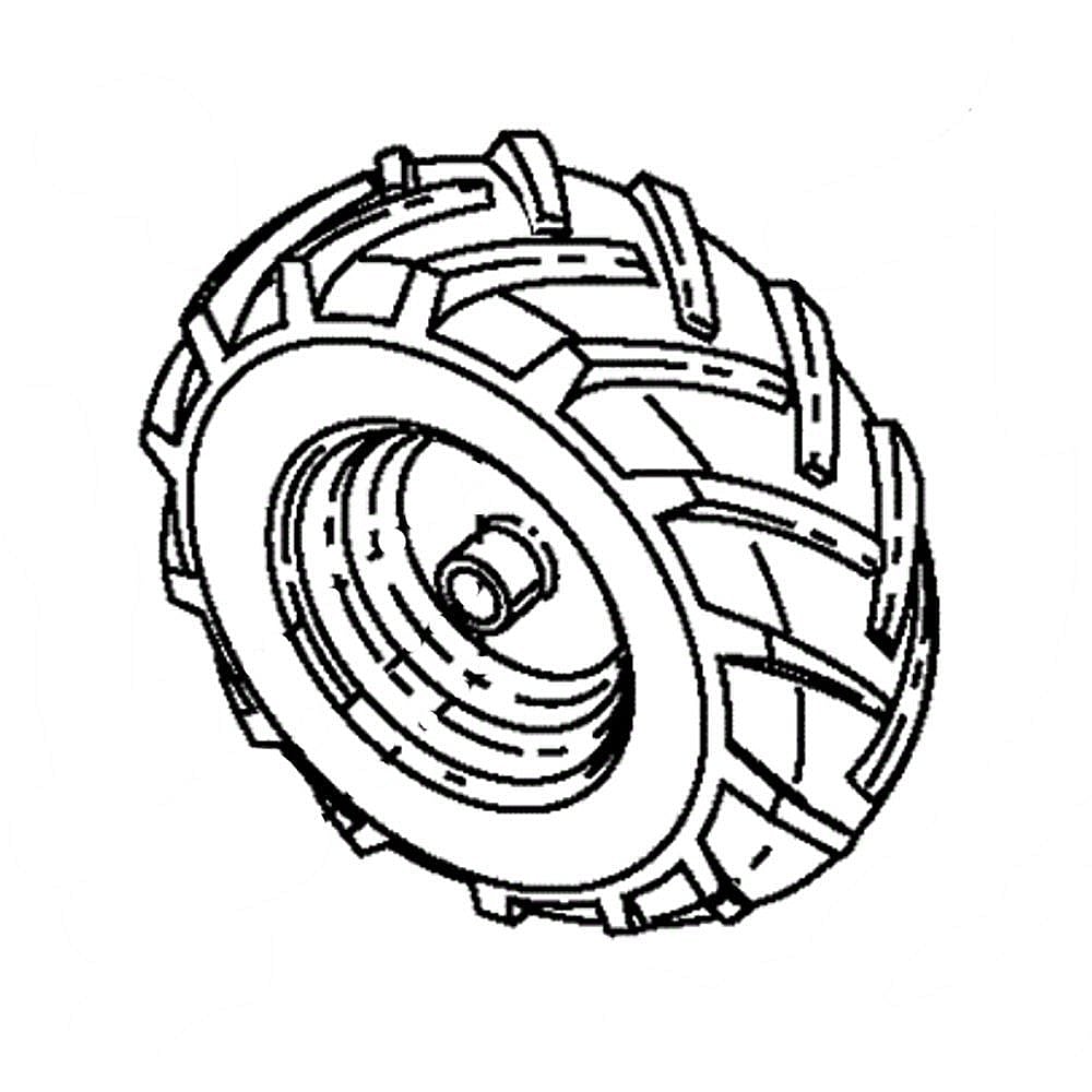 Part #583877401, Tiller Wheel Assembly, 16 X 4 X 4-In